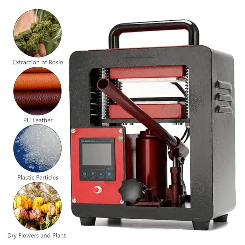 Máquina hidráulica del calor de la prensa de la colofonia de 5 toneladas con el temporizador del LCD 0-250C para la extracción de flores de estampado en caliente de las bolsas de cuero de la PU Contro
