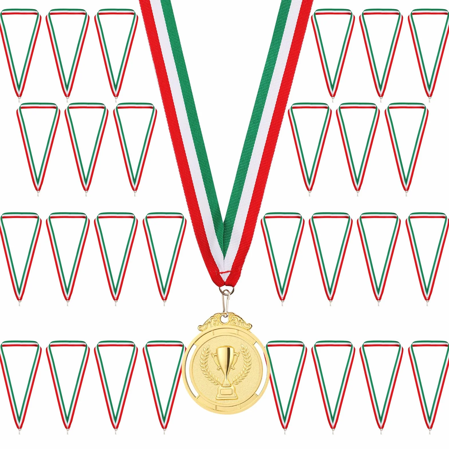 Cinta de Cuello para Medallas 30 Piezas Cordones Medallas Rayas Competiciones Deportivas