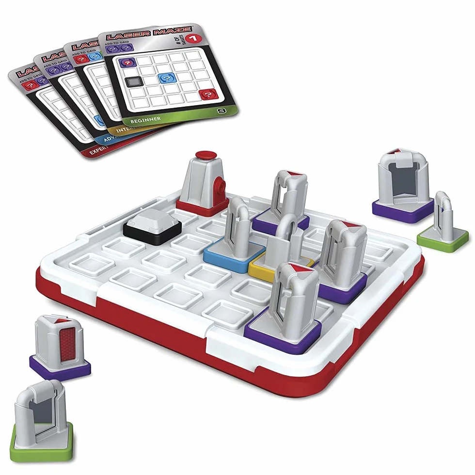 ThinkFun - Lazer Maze, Juegos de Mesa Niños 8 Años o Más, Rompecabezas Niños, Juego Mesa 60 Desafíos, Circuito Canicas, Laberinto de Lógica, Juegos Educativos