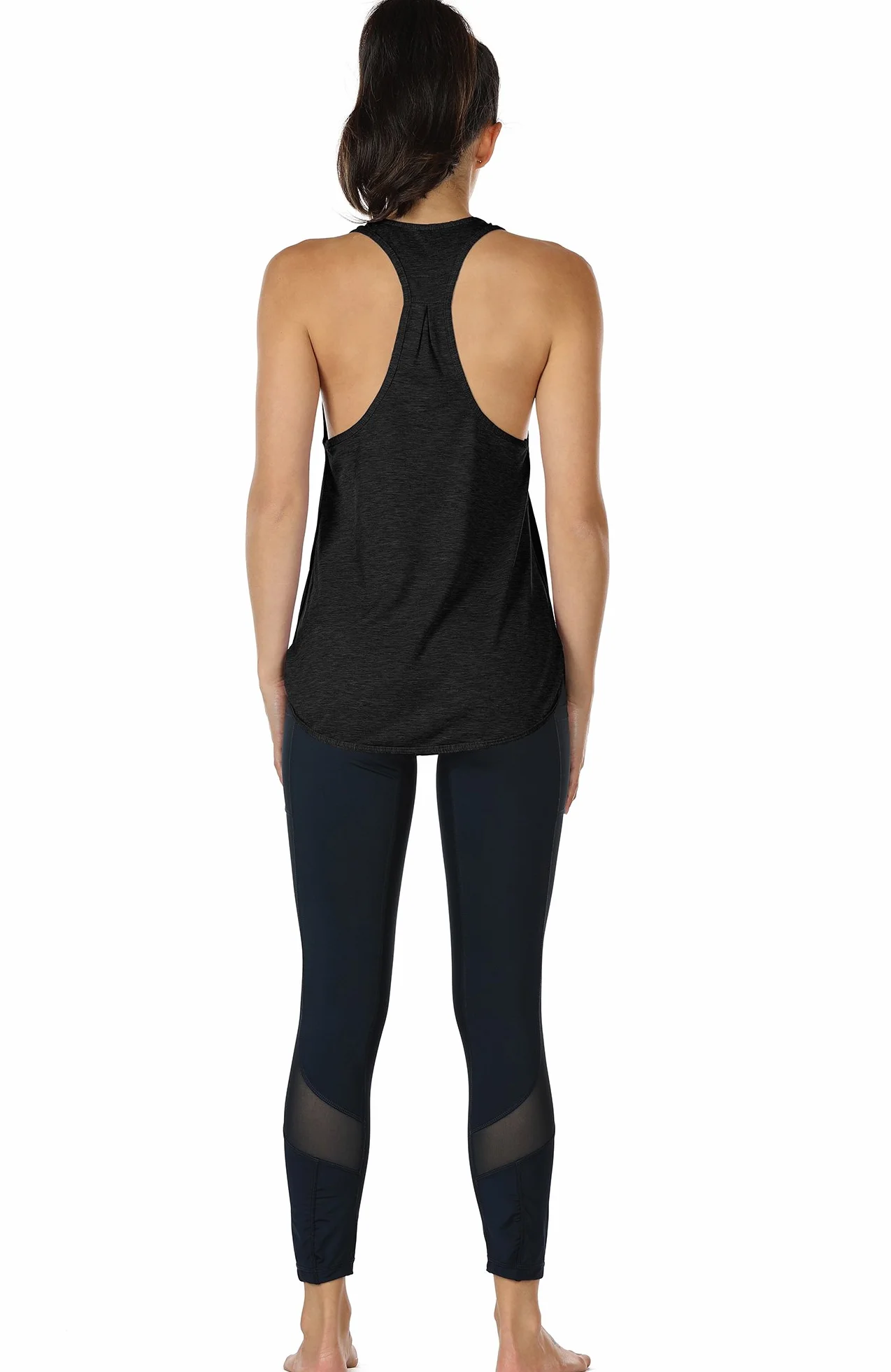 icyzone Camiseta sin Mangas de Fitness para Mujer Racerback Chaleco Deportivo