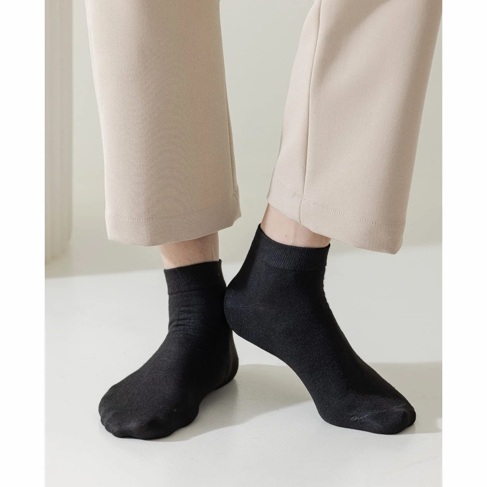 Caudblor 12 Pares Calcetines de Corte Bajo de Algodón para Hombres y Mujeres Blanco Gris Negro