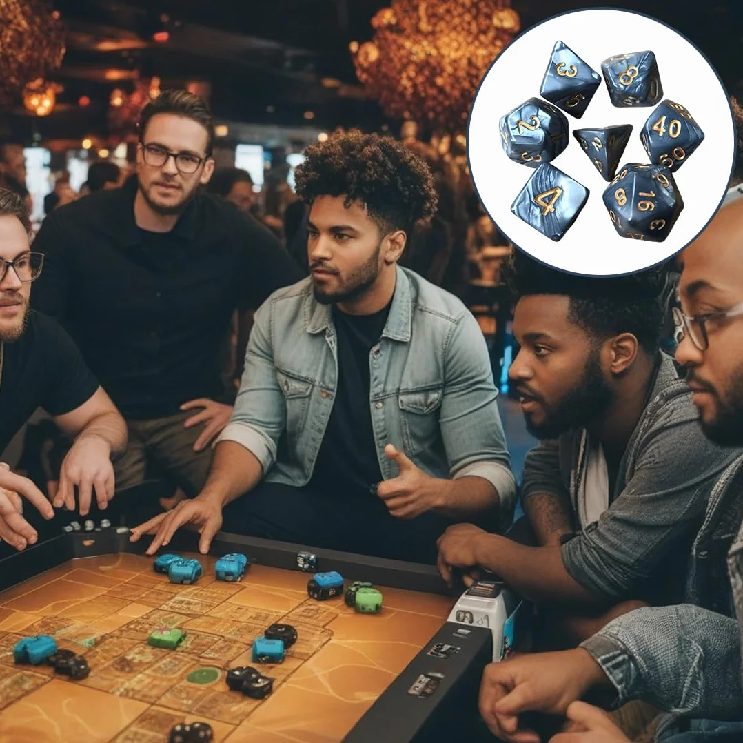 Juego de Dados Poliédricos para Varios Juegos, 7 Piezas, Dados de Rol con 20 Caras, Dados de Colores con Bolsas para