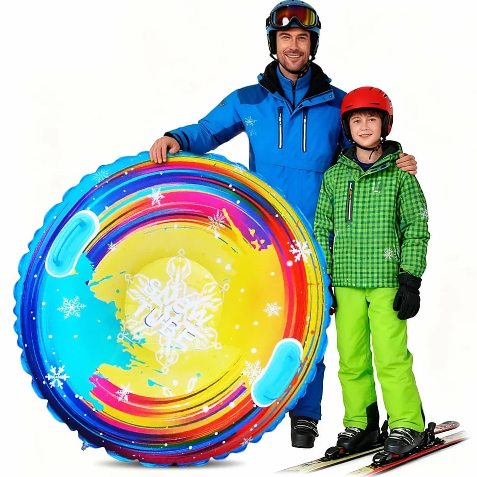 Tabla de Trineo de Nieve para Niños, Juego de Bob Plástico, Snowboard Unisex para Niño y Adulto