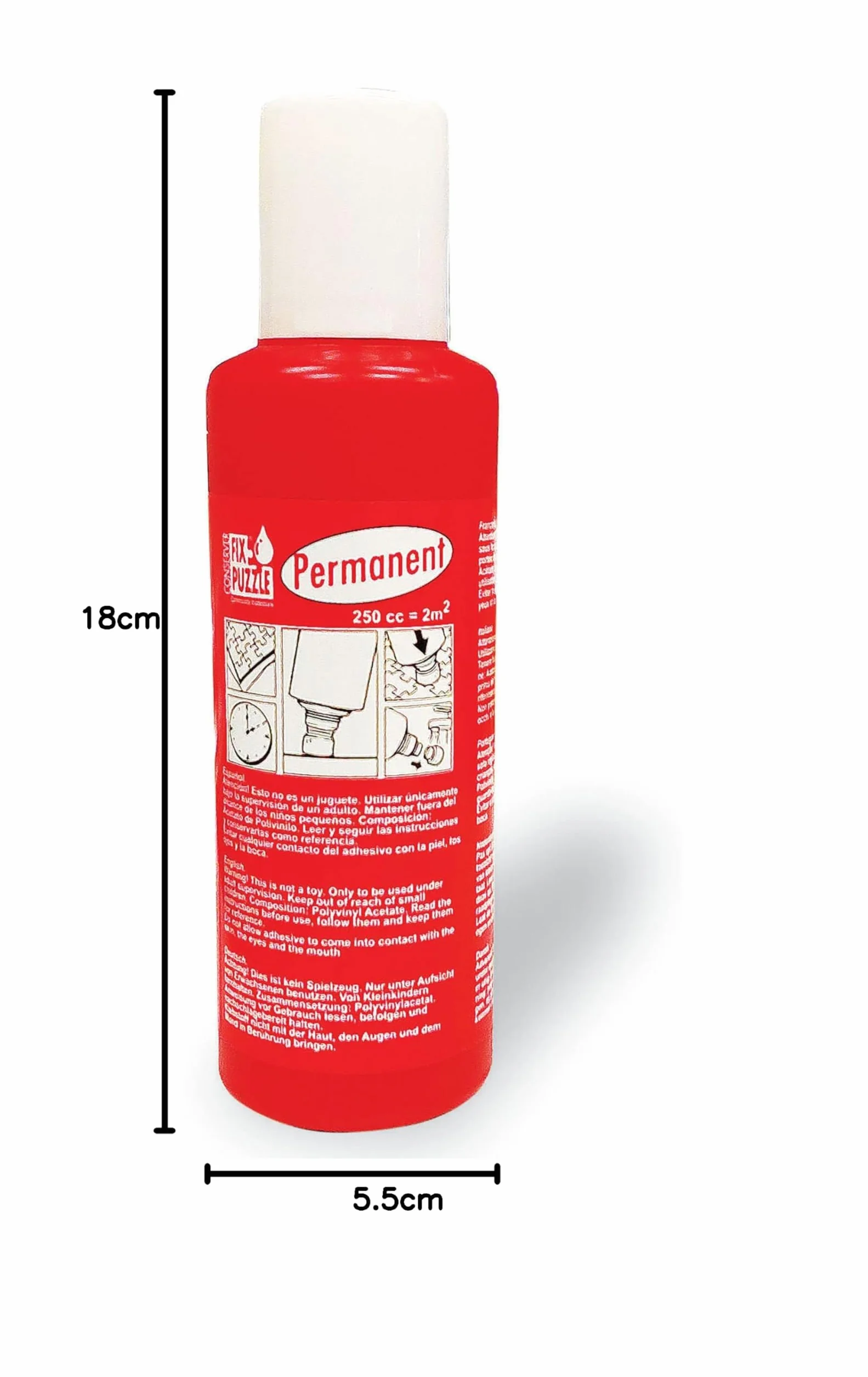 Educa - Permanent Fix Puzzle 250 ml | Pegamento Permanente para Puzzles, pégalo de Forma definitiva una Vez montado y consérvalo como un Cuadro, Puede Pegar hasta 6.000 Piezas (17193)