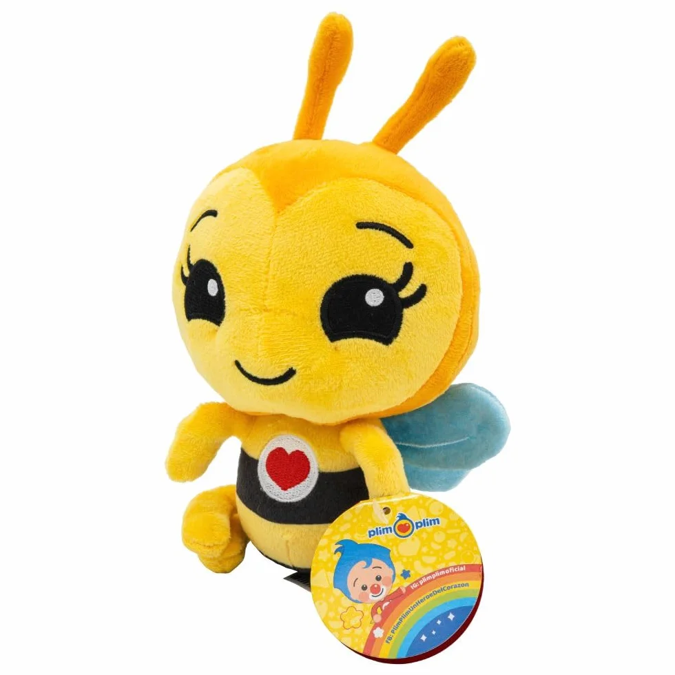 BANDAI Plim Plim – Peluche Musical Abejita PL85026 de 20 cm – XL Interactivo con música “Abejita Chiquita”, alas Crunchy y diversión sensorial para niños