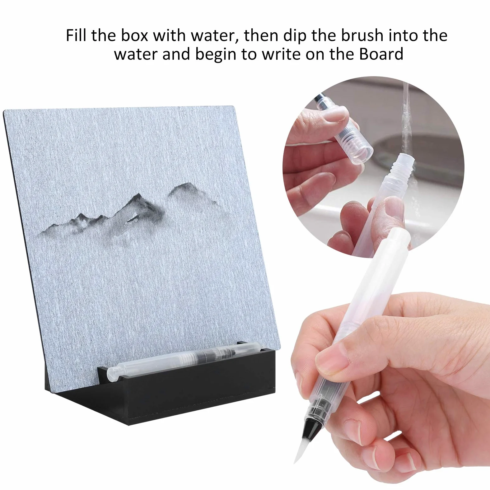 Kit de pintura de acuarela para niños, juguete de arte de filigrana reutilizable con cepillo y depósito de agua, ejercicios de dibujo creativos para aliviar el estrés e inspirar la imaginación