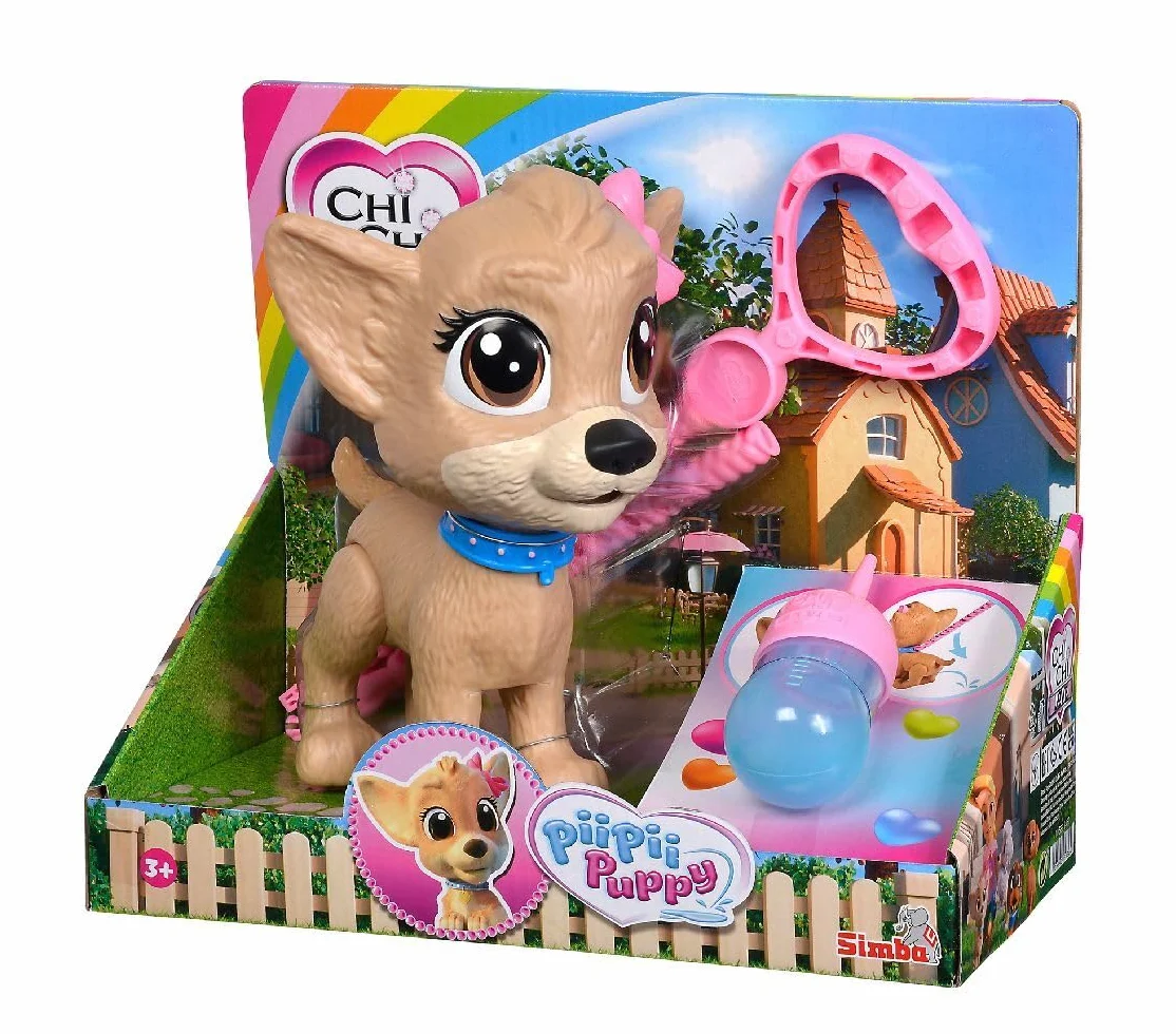 Simba 105893460 Chi Chi Love Pii Pii Puppy - Perro para pasear, Hace pipí, a Partir de 3 años, 20 cm