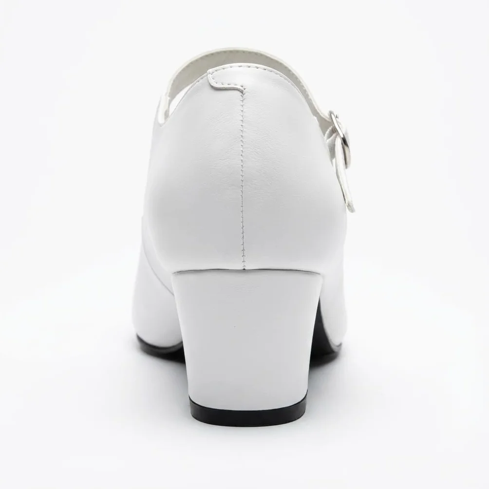 Zapatos de Baile Flamenca Tacones para Niña Blanco y Negro Hechos a Mano España