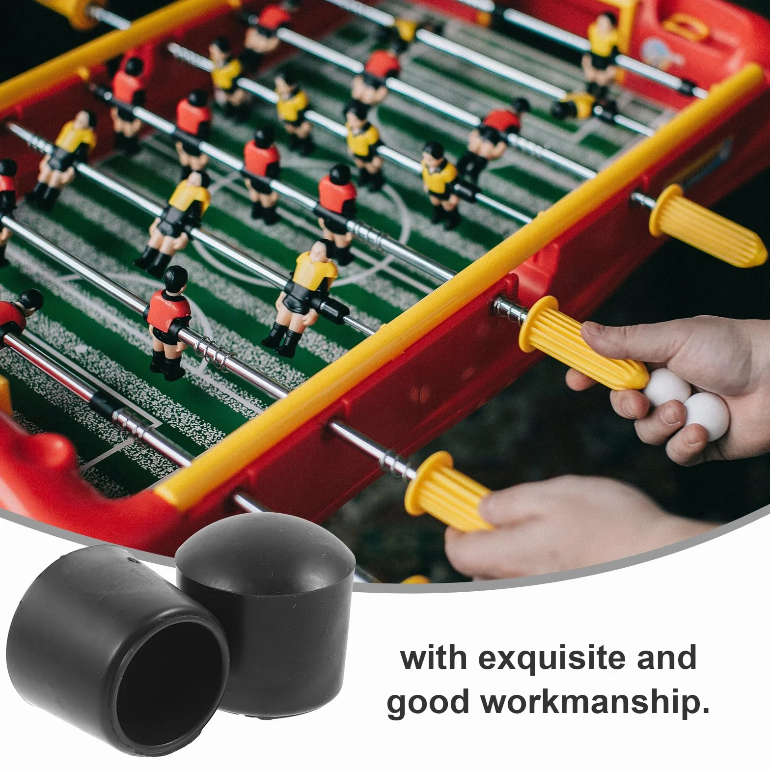 8 tapas de futbolín para futbolín, tapas de barra de futbolín, accesorios para cubiertas para barras de futbolín, tapas finales para tapones de futbolín, reemplazar PVC