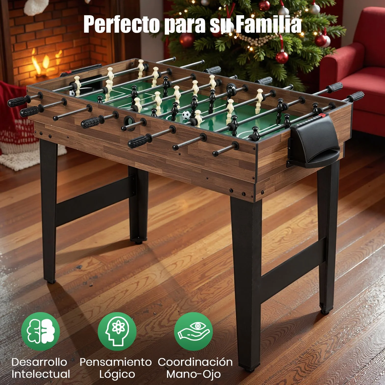 GOPLUS Mesa de Juegos 10 en 1, Mesa Multifuncional con Futbolín, Hockey de Aire, Billar, Ping Pong, Shuffleboard, Bolos, Ajedrez, Damas, Backgammon, Set Apilable para Hogar, Oficina, Bar