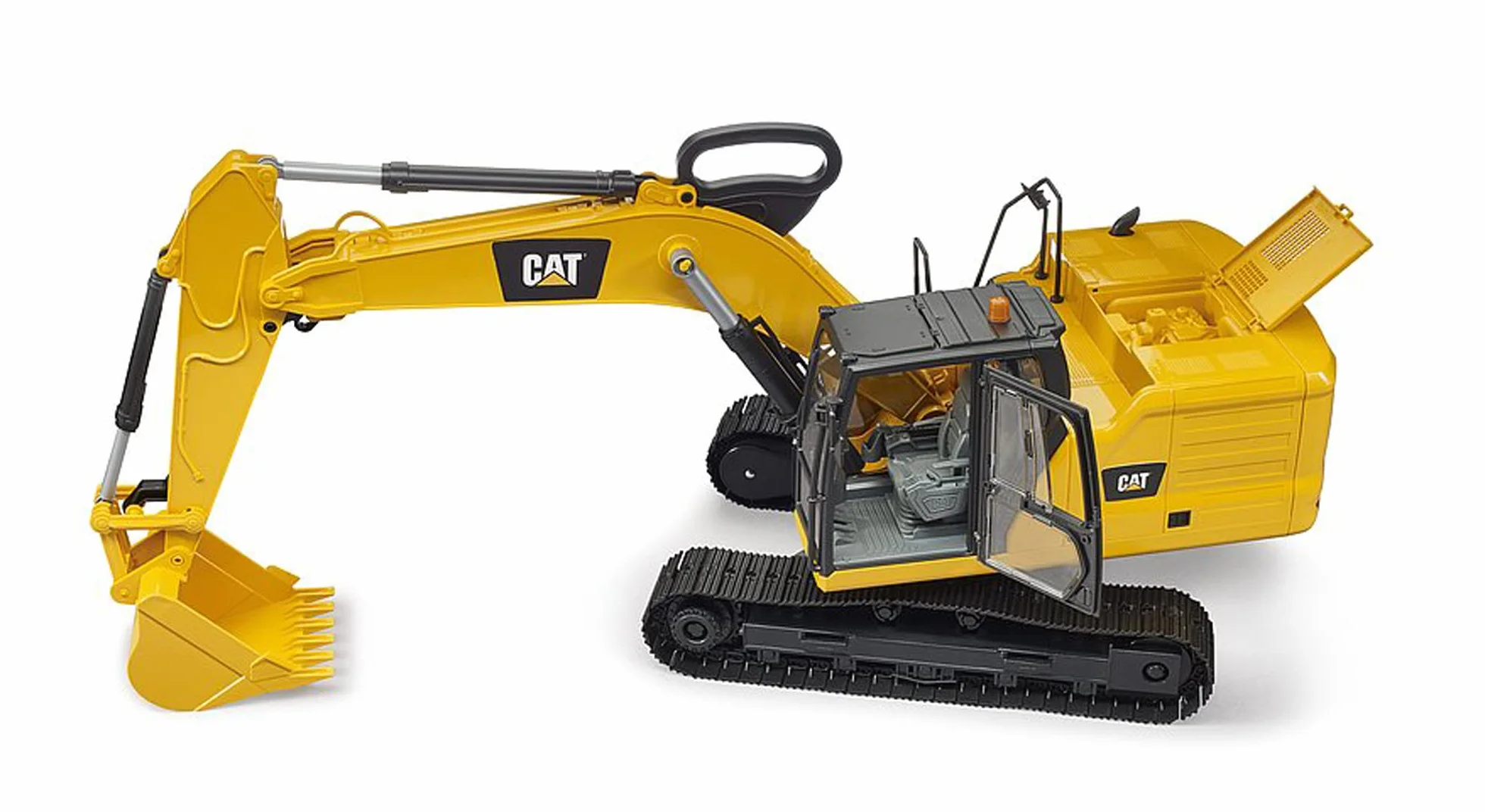 bruder 02483 - Excavadora de cuchara Cat, vehículo para obras, excavadora de cuchara, vehículo