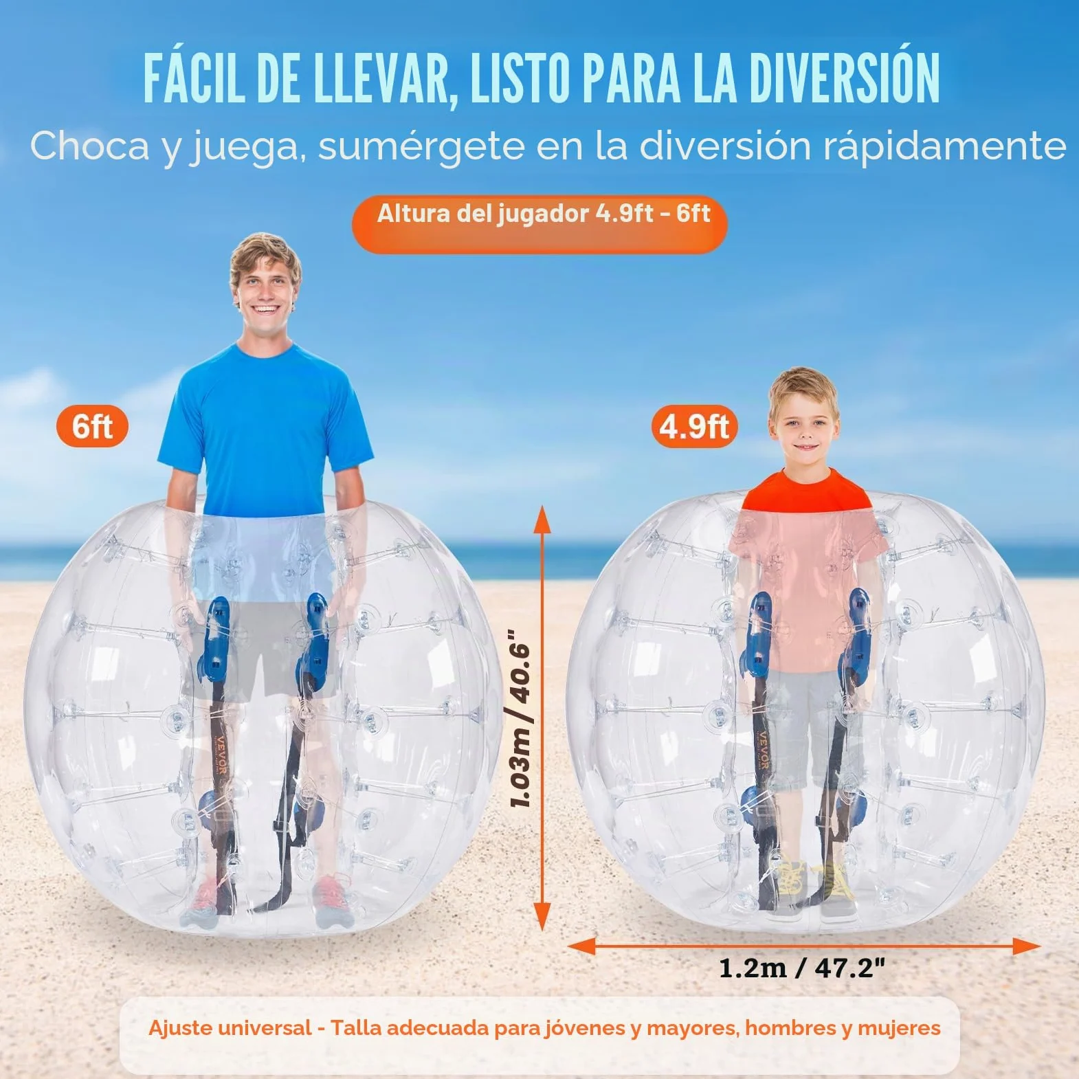 VEVOR Paquete de pelota inflable para adolescentes, bolas de PVC de 0,8 mm para jugar al aire libre