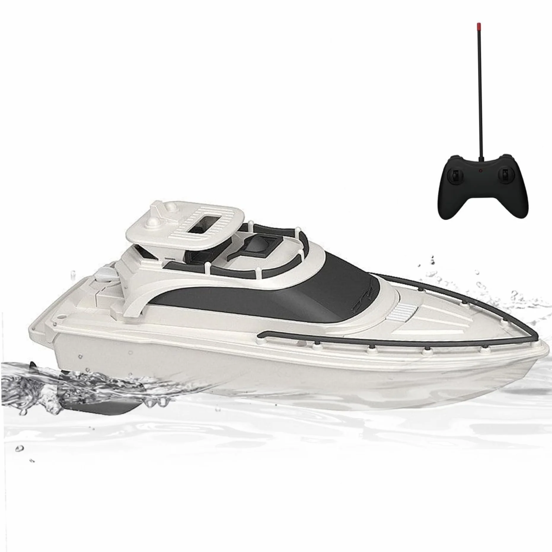 Barco de control remoto para piscina | Barcos de control remoto, barco RC impermeable de 4 vías de 2, 4 GHz, acorazado RC para evitar obstáculos con doble hélice, de yate de simulación con pilas