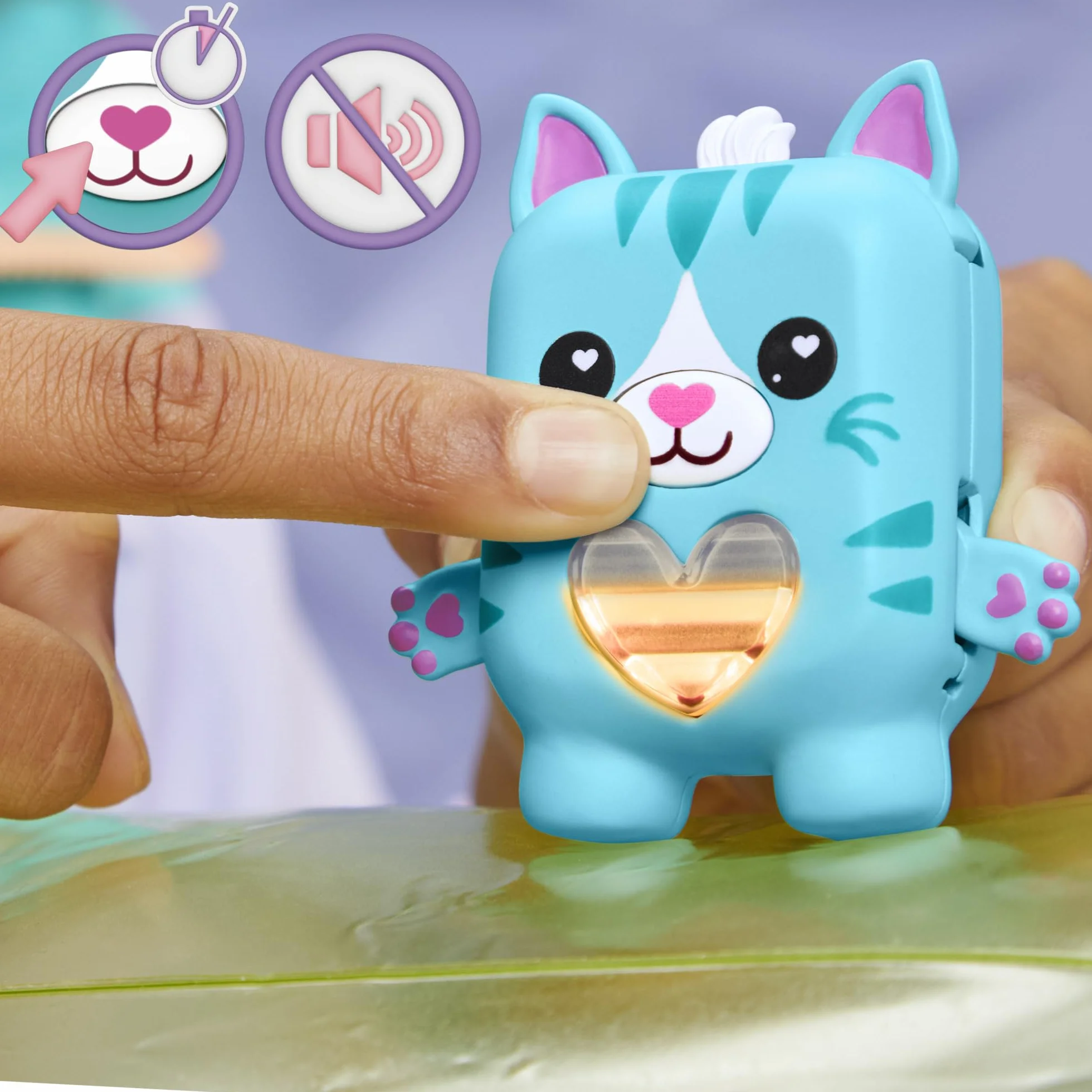 Hasbro Nano-mals, Pawtricia la gatita Azul, Mascota electrónica de Tipo Fidget