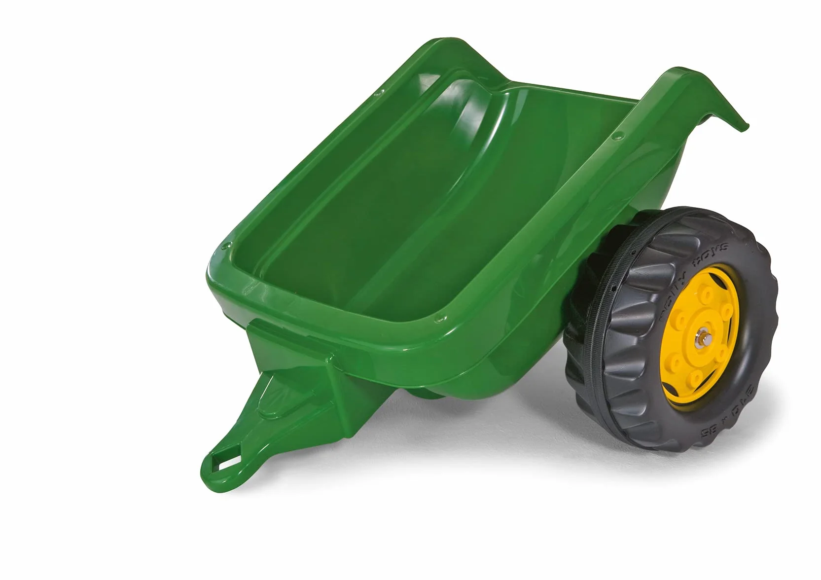 Rolly Toys 012190 - rollyKid John Deere (con remolque, dirección por palanca giratoria, edad 2,5 - 5 años, enganche trasero), verde, 134,0 x 52,0 x 47,0 cm