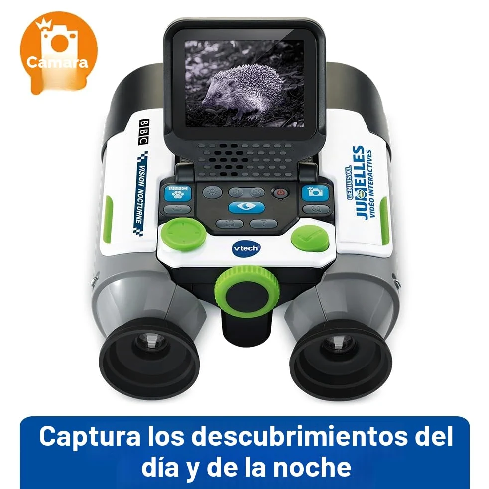 VTech Genius XL - Prismáticos de vídeo interactivos, binoculares Infantiles de 10 x 21 con Pantalla a Color, Fotos y Videos de la BBC, Juguete científico Educativo, Regalo para niños a Partir de 5