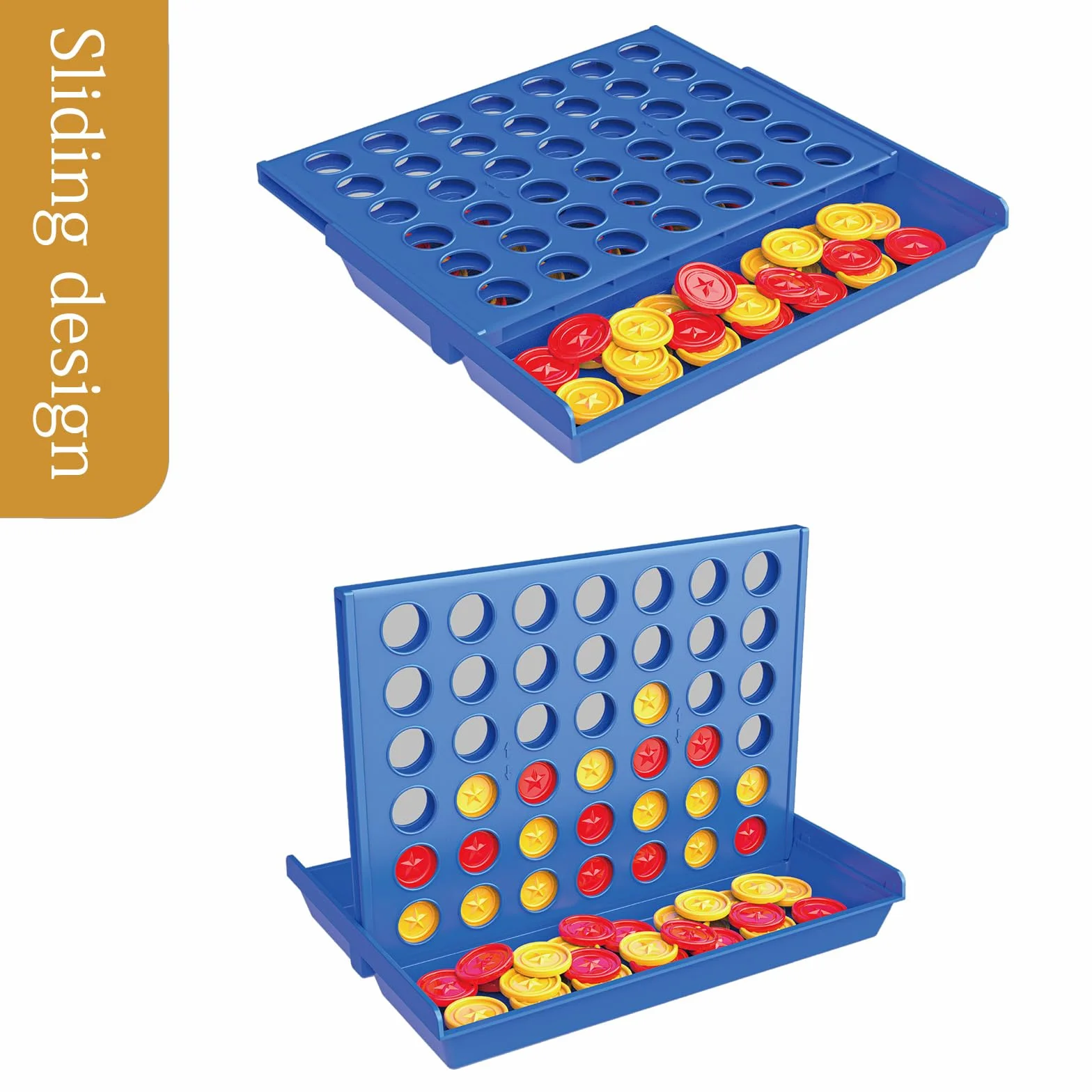 Cuatro en Raya Juego de Viaje Educativo Estrategia para niños 3-8 años Formato Grande