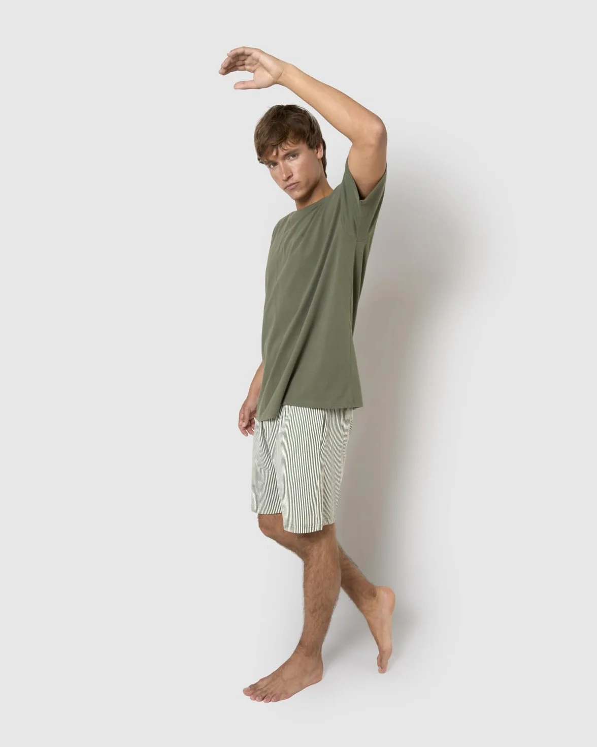 TRAMAS+ Pijama Hombre Verano 100% Algodón Conjunto Camiseta Manga Corta Pantalón Corto