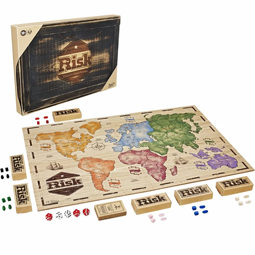 Hasbro CA-TV-1469 Gaming Juego Risk Rustic Series Edition, Juego de Mesa para familias, Niños y niñas, De 2 a 5 Jugadores, Multicolor
