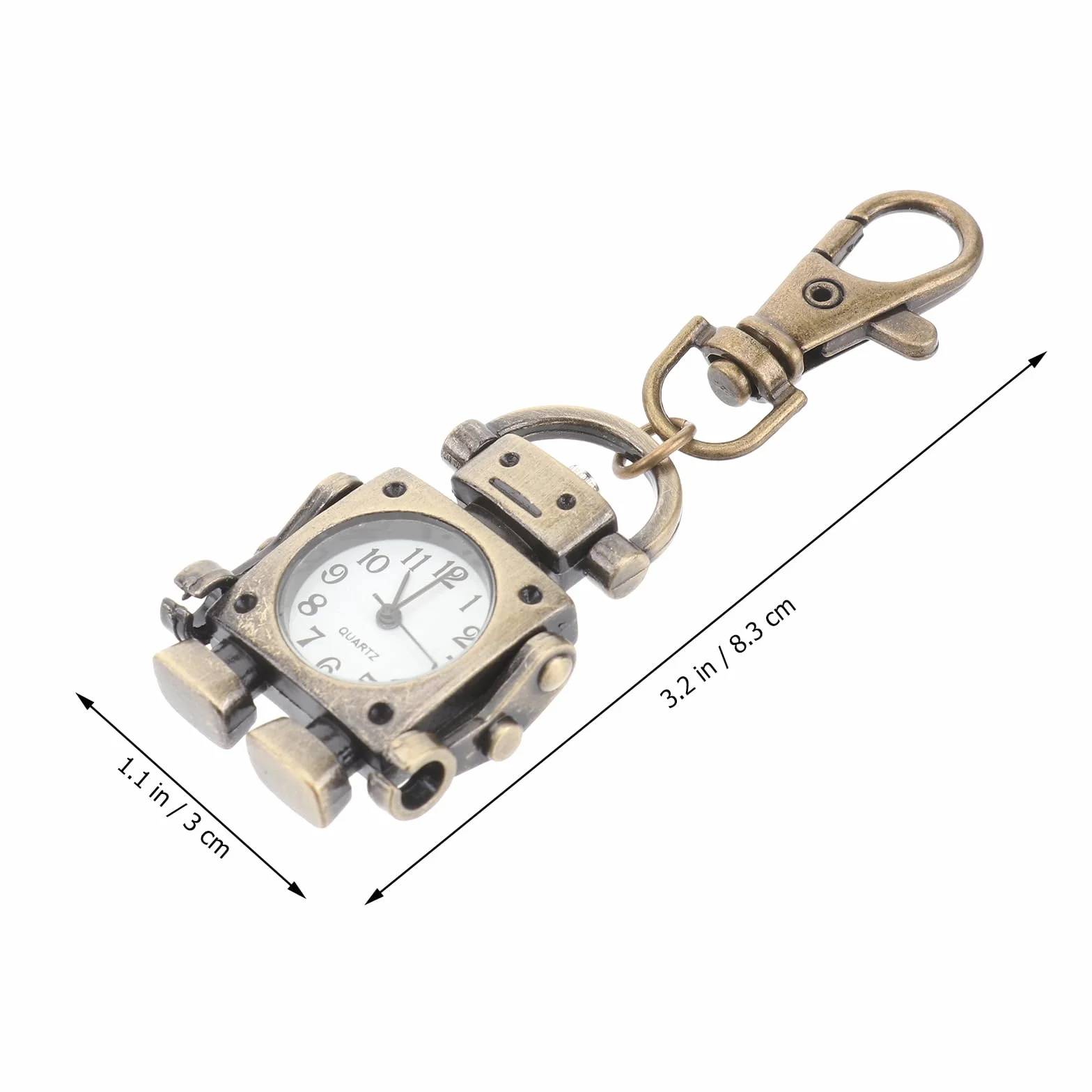 Reloj De Bolsillo Robot Vintage con Llavero Y Cadena