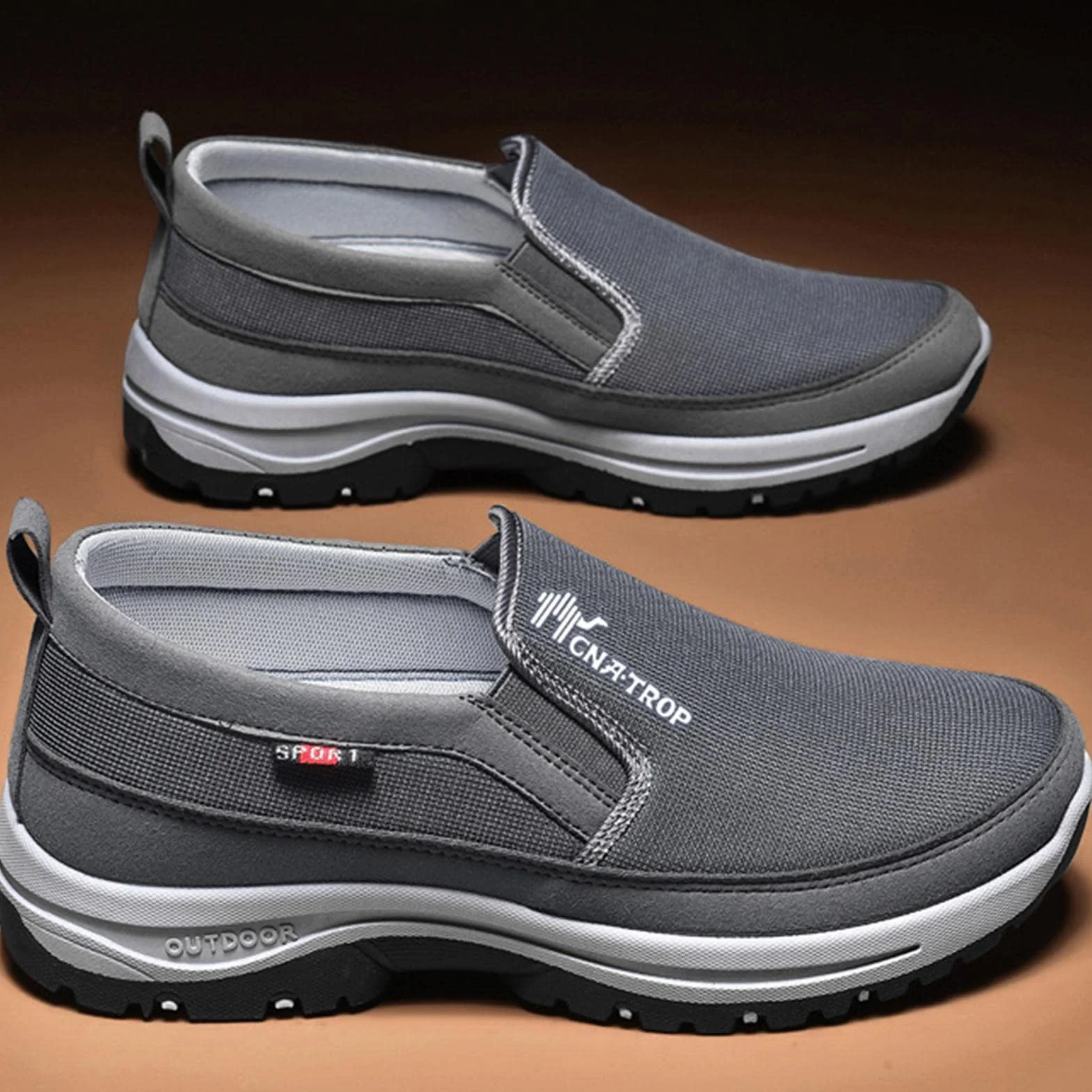 Zapatos ortopédicos para Hombres sin Cordones con Soporte para el Arco Antideslizantes de Goma Casuales