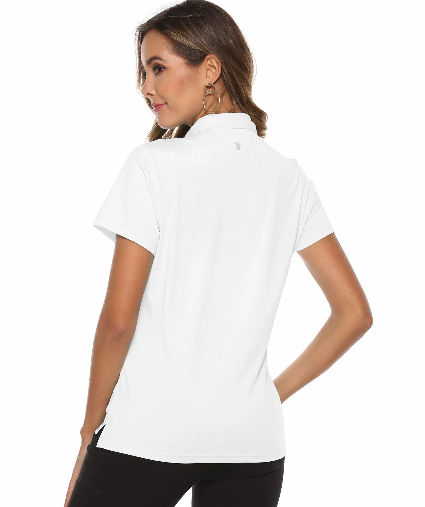 YSENTO Polo de manga corta para mujer transpirable secado rápido tenis Blanco S