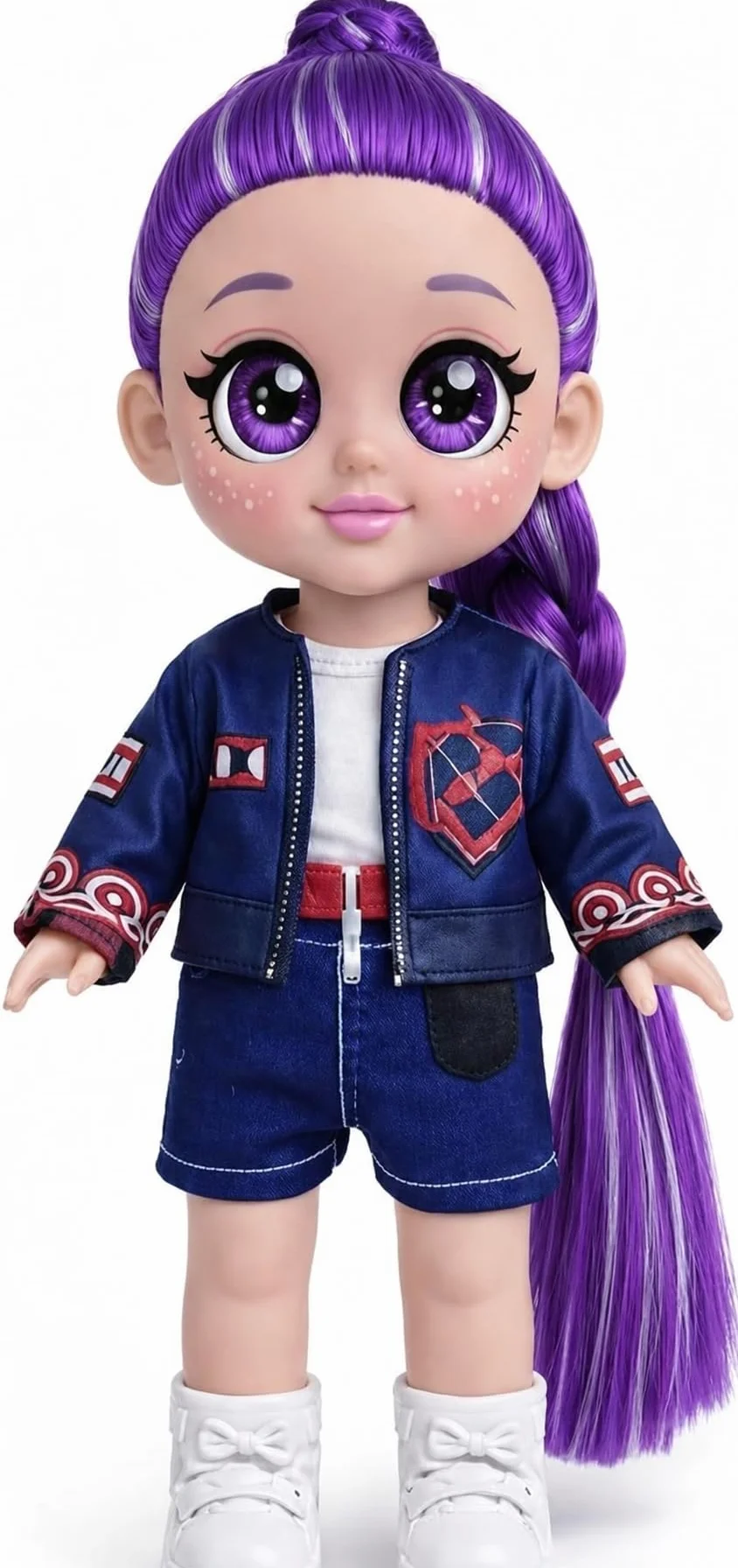 Muñeca de dibujos animados cantando de 26 cm con ojos 5D, muñeca de personaje de moda con compañero tigre azul, para fans de muñecas, regalos de cumpleaños