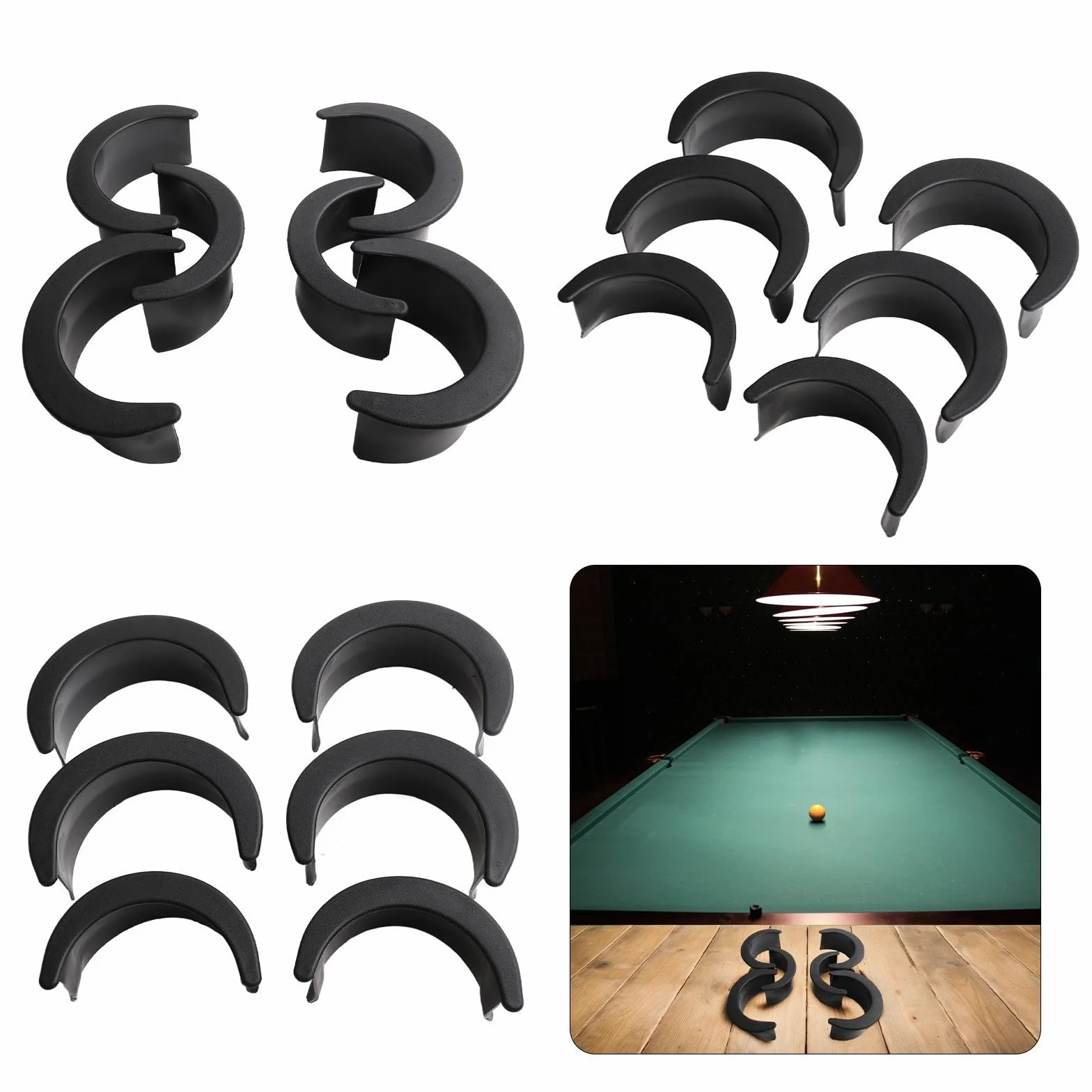 Forros para agujeros de billar, juego de 6, reemplazo para bolsillos de mesa de billar