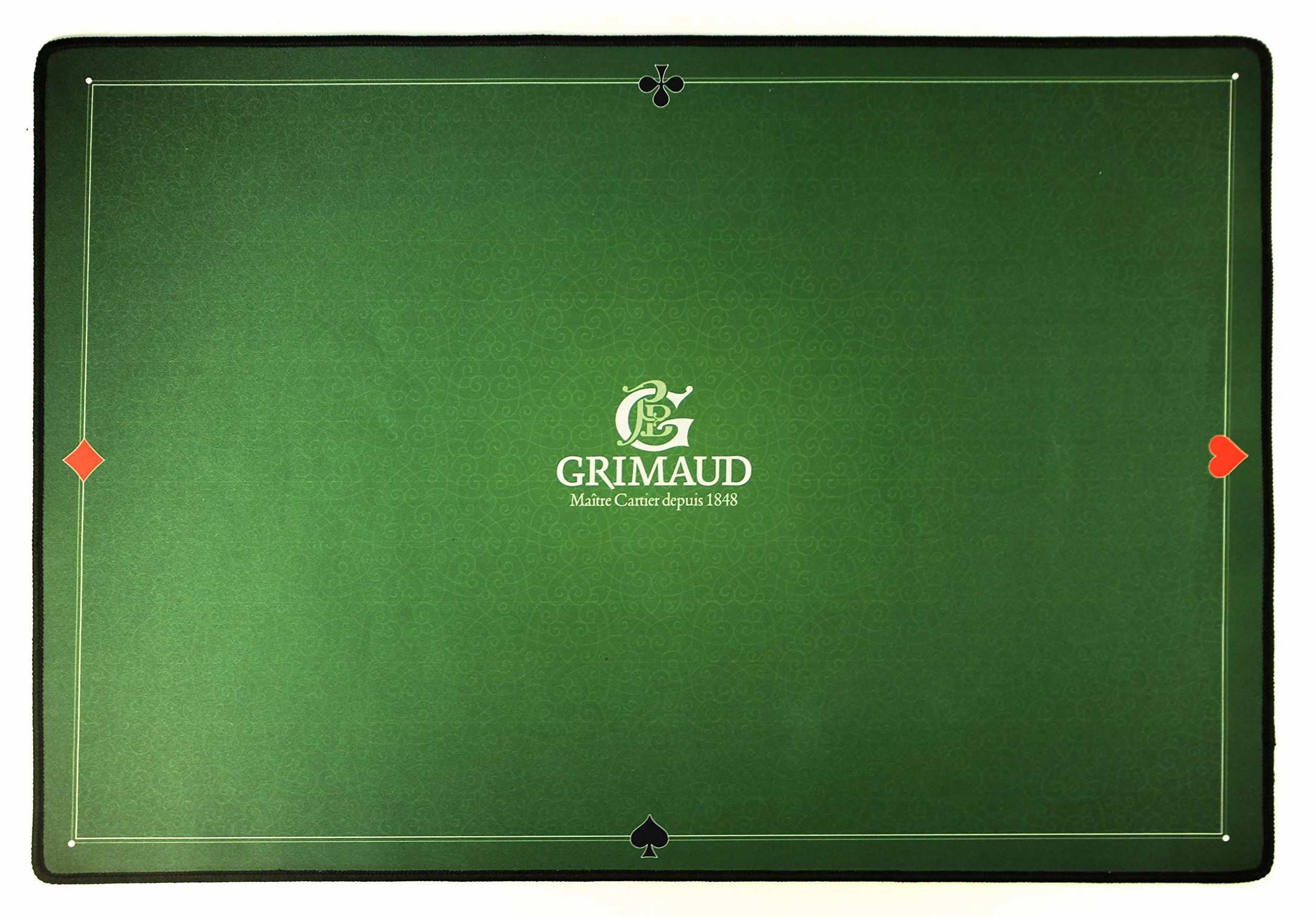 La Ducale - Alfombra de Cartas de Neopreno de 40 x 60 cm - Verde - Antideslizante - Belote/Póker/Tarot/Coinche