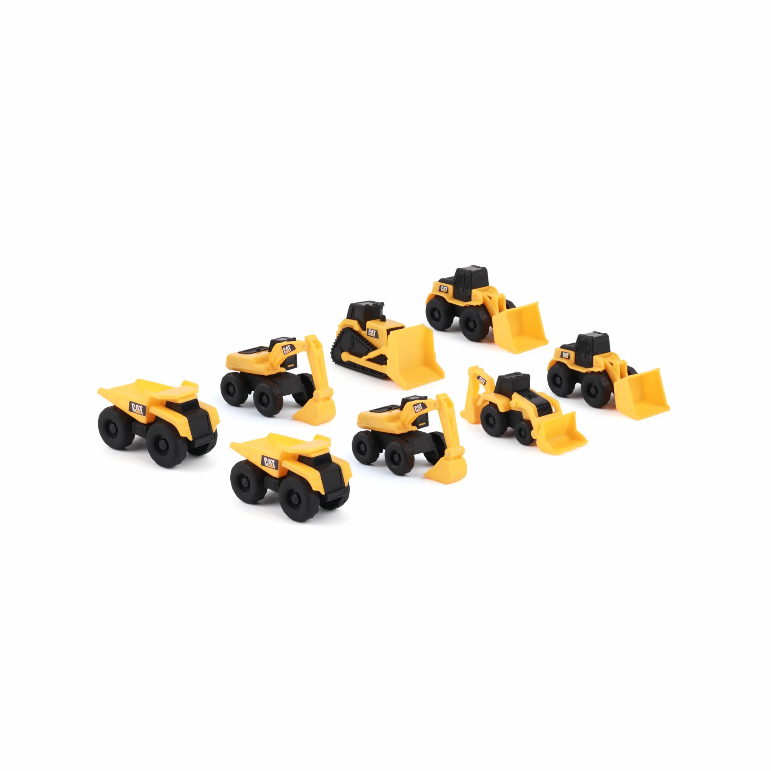 CatToysOfficial | Máquinas y Camiones de Juguete para Niños |8 Piezas – 2 Camión Volquete, 2 Pala Cargadora, Excavadora, Retroexcavadora, Bulldozer, | Juguetes Niños 3 Años o Más