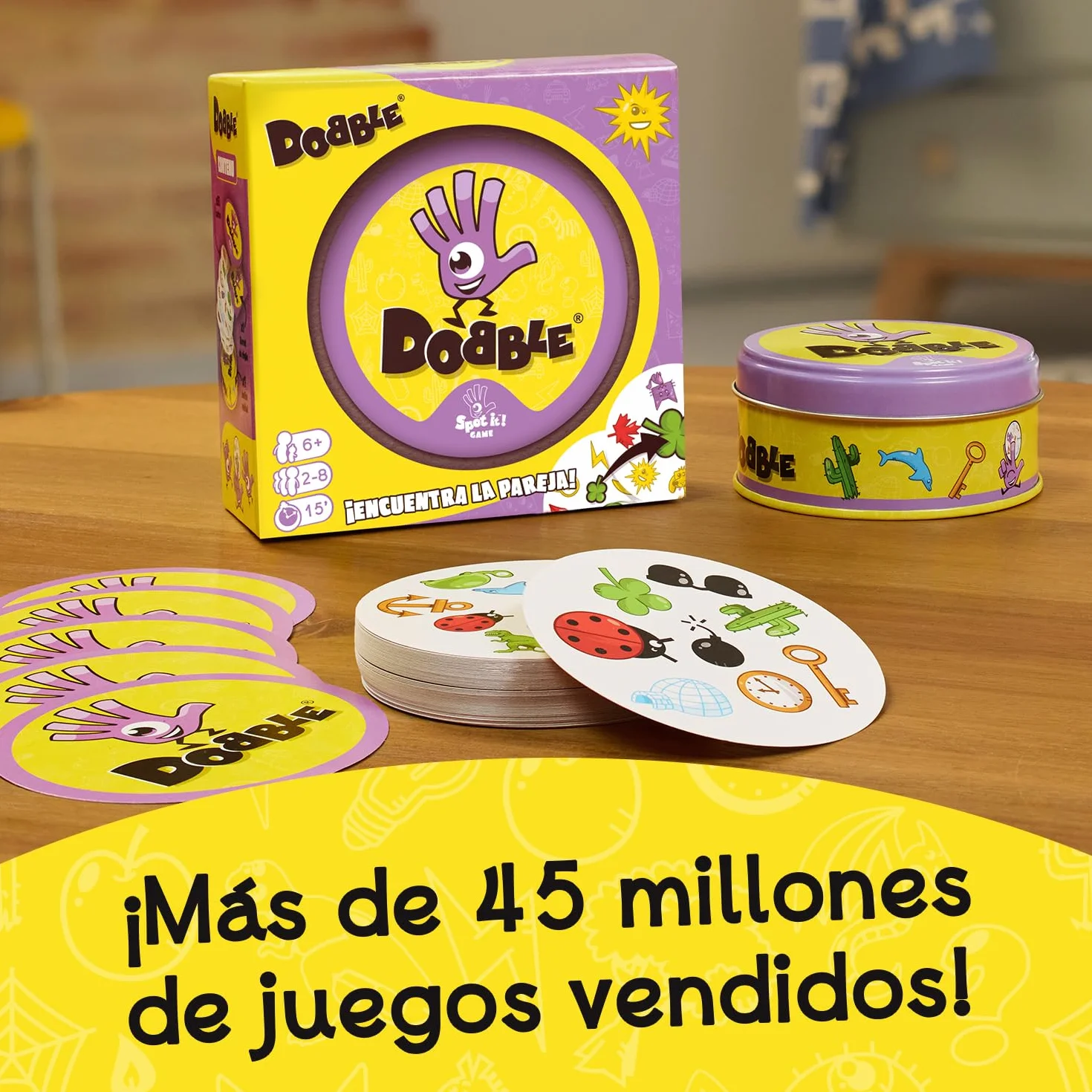 Asmodee Dobble Clasico, Juego de Cartas de Observación y Velocidad para Niños y Adultos, Juego de Mesa