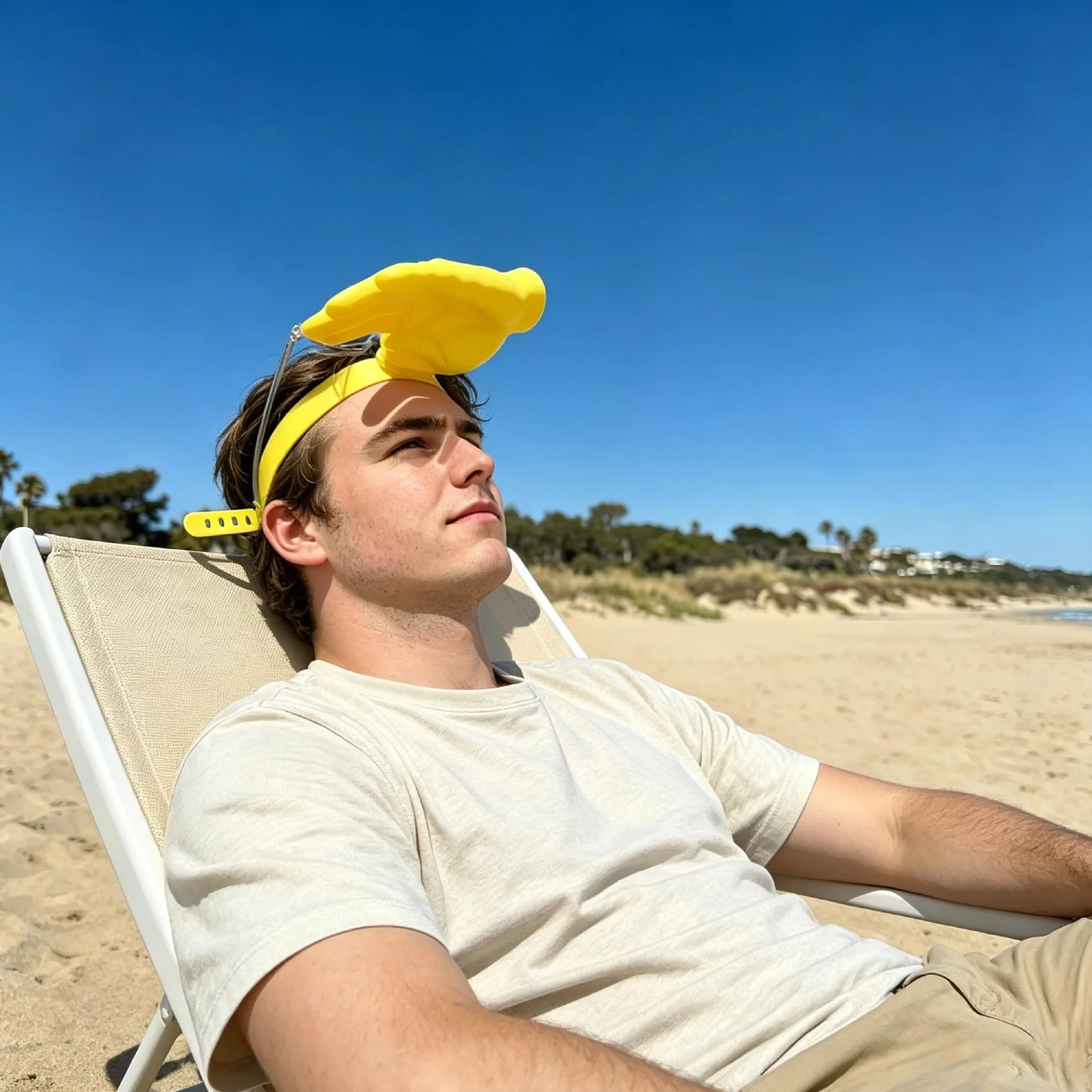 Parasol con forma de mano impresa en 3D, manos libres, visera de protección solar para playa y pesca