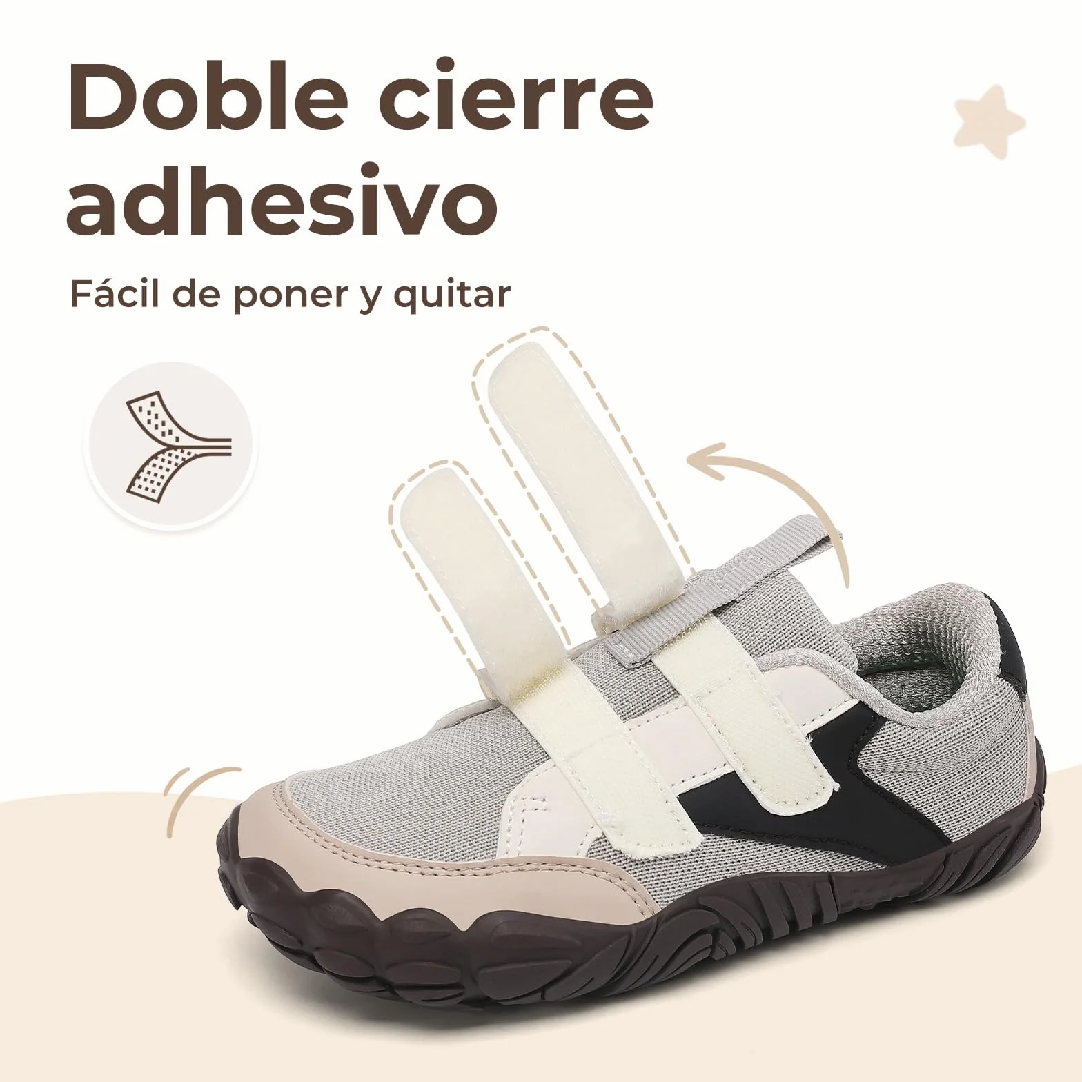 SAGUARO Zapatillas Barefoot Niños Sneakers Minimalista Puntera Ancha Exterior Interior Gr.25-36