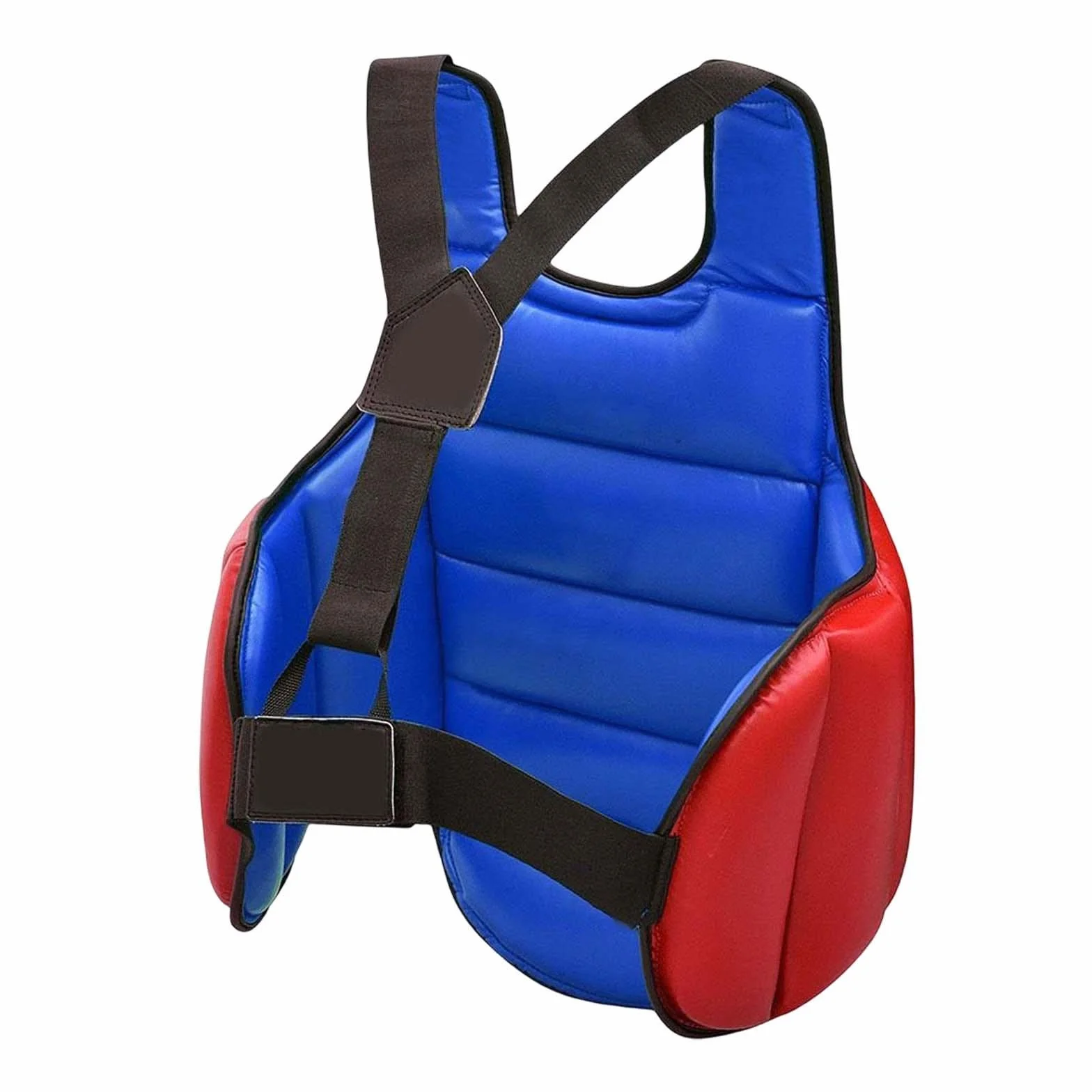 Chaleco Protector de Karate Reversible Ajustable, Escudo de Pecho para Taekwondo Boxeo, Rojo Azul M