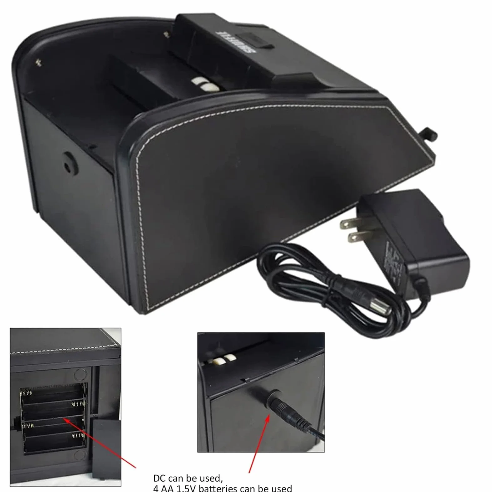 Distribuidor de Cartas automático, máquina de Reparto Aleatorio Profesional 2 en 1 para 1-2 Barajas, Zapatilla de máquina de póquer para Solitario, Tarjetas de plástico