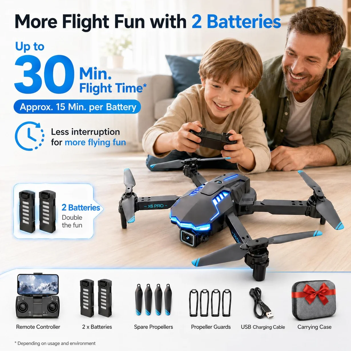 Dron con Camara 1080P para Niño y Adultos RC Quadcopter con Motor sin Escobilla Drone FPV para Principiantes con 30min de Vuelo/Altitud Retención, Juguete para Niño Regalos Cumpleaños (Grey)
