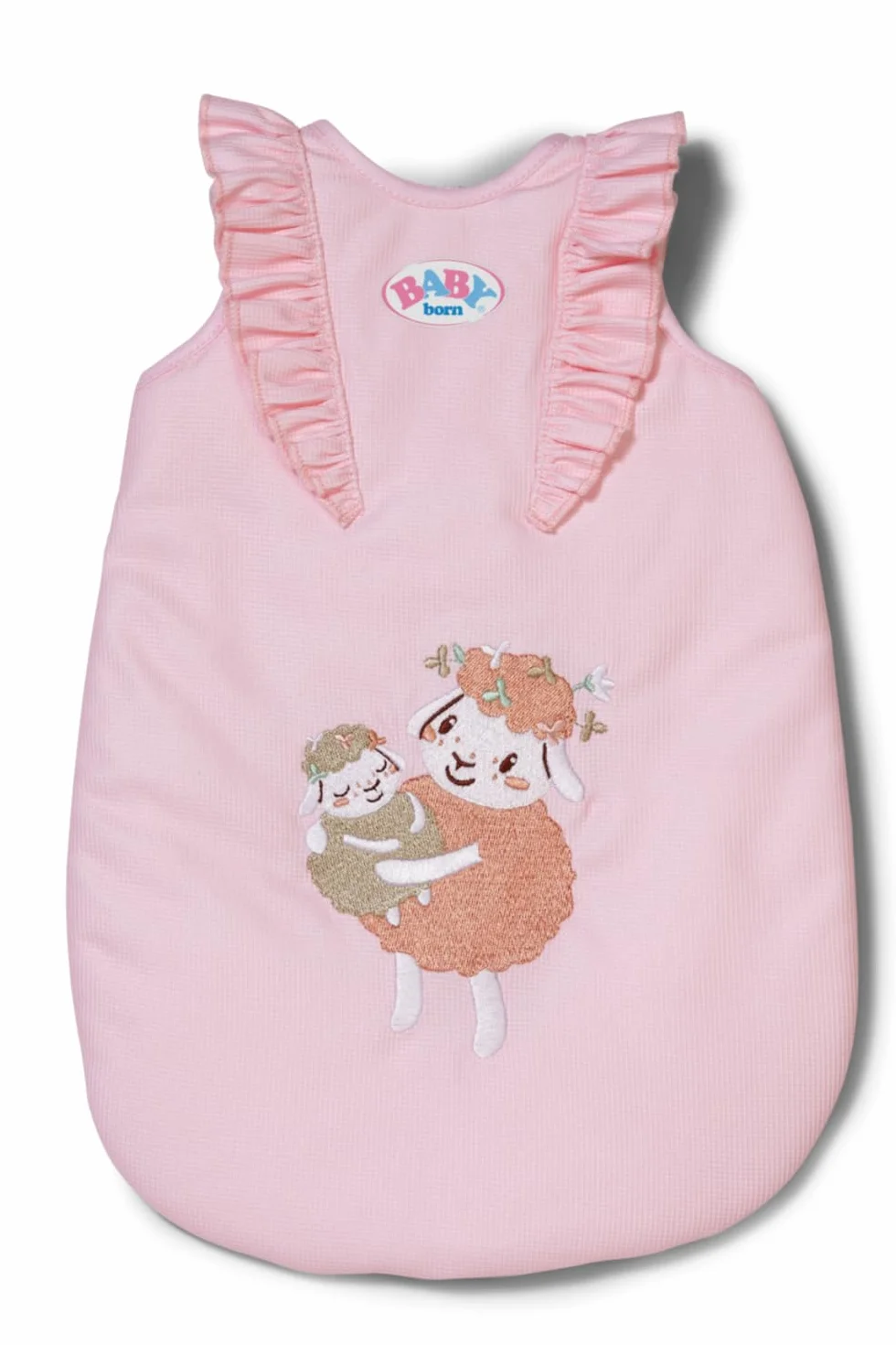 Baby Born Saco de dormir – Saco rosa para muñecas con volantes & cierre de velcro – Accesorio para muñecas – Adecuado para muñecas de 36 cm & 43 cm