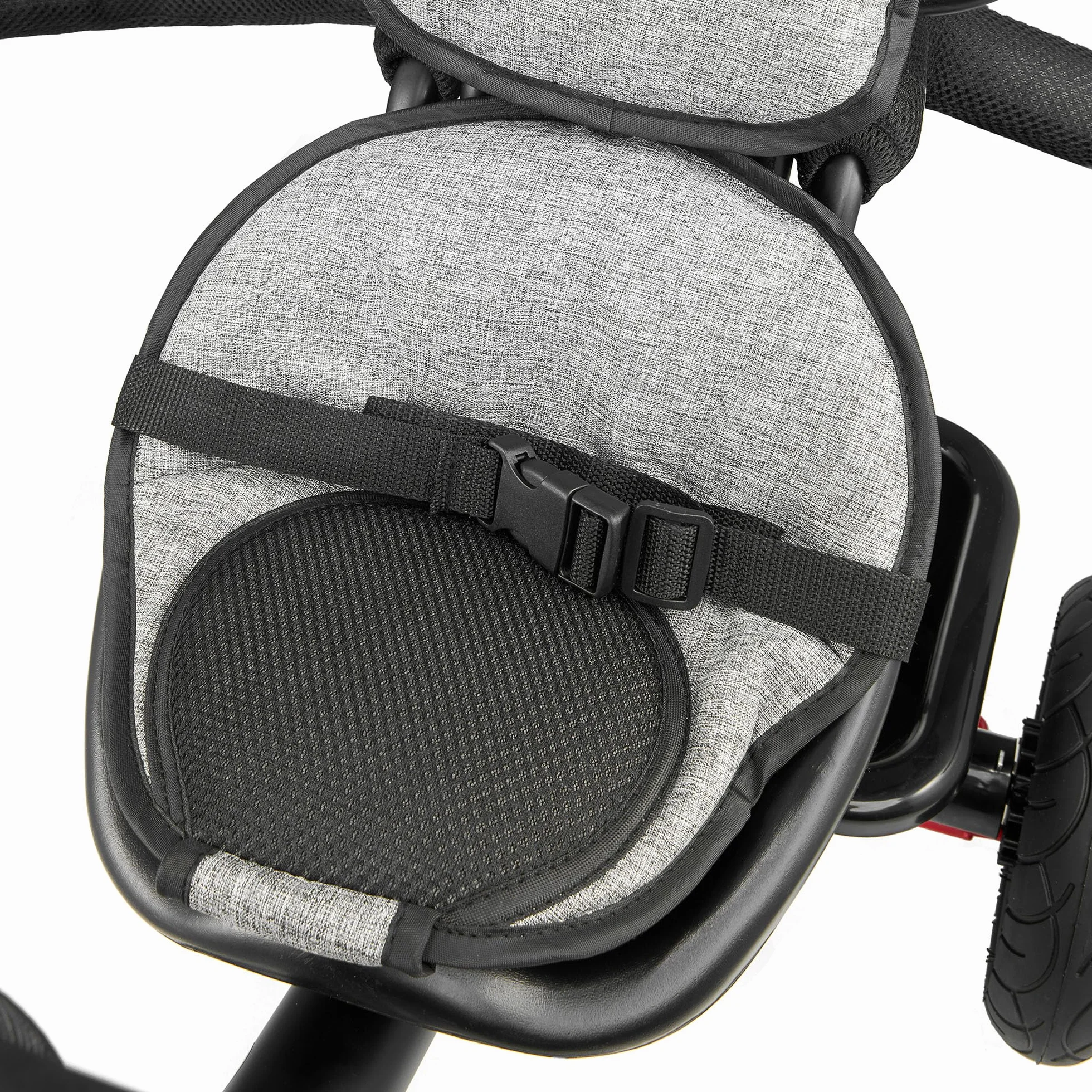 HyperMotion Triciclo Infantil con Manillar para Padres - Bici Bebé 1 Año Evolutiva hasta 20kg - Modelo Similar Kinderkraft con Barra de Empuje - Saltador Bebe Gris