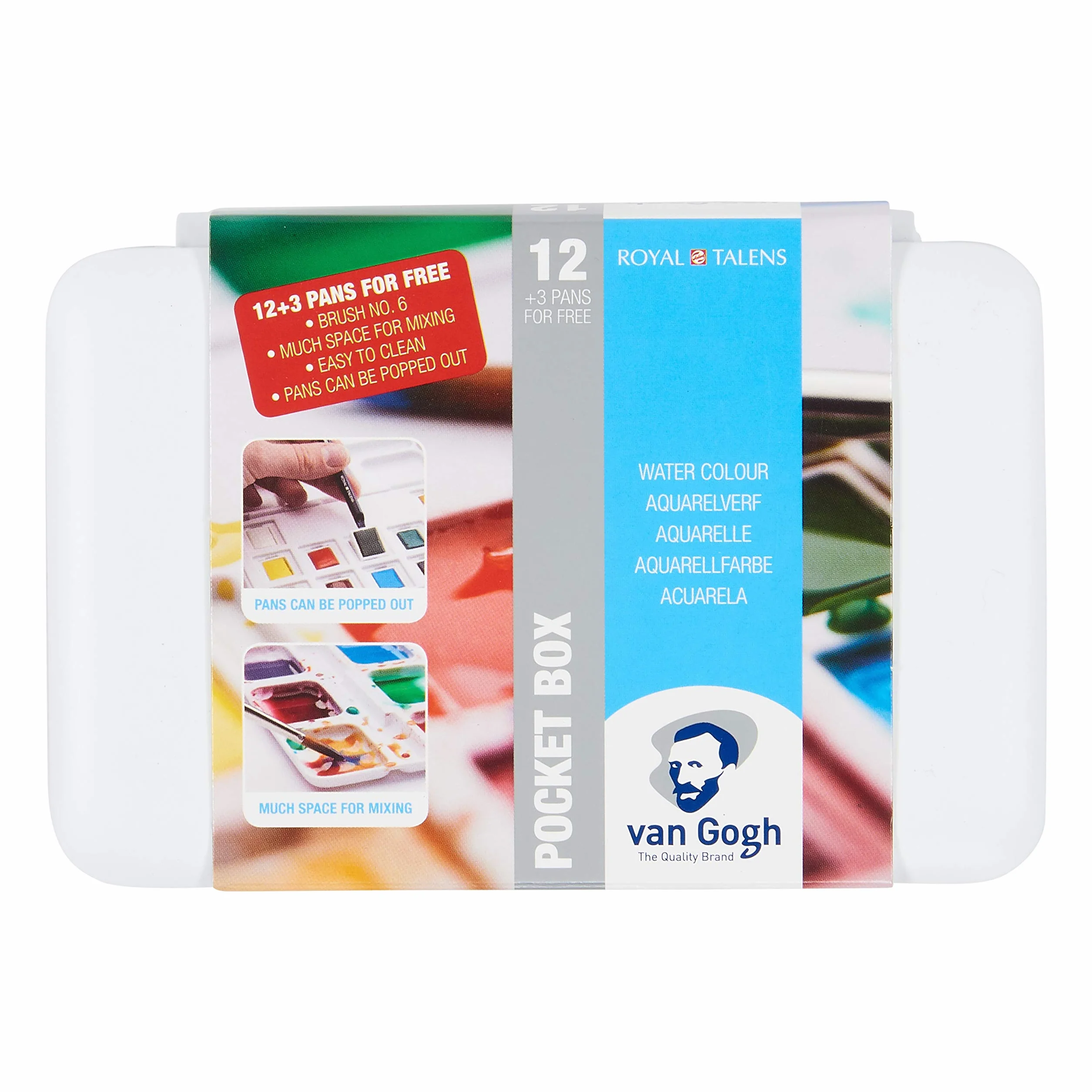 Estuche Pocket Box 12+3 Acuarela Van Gogh