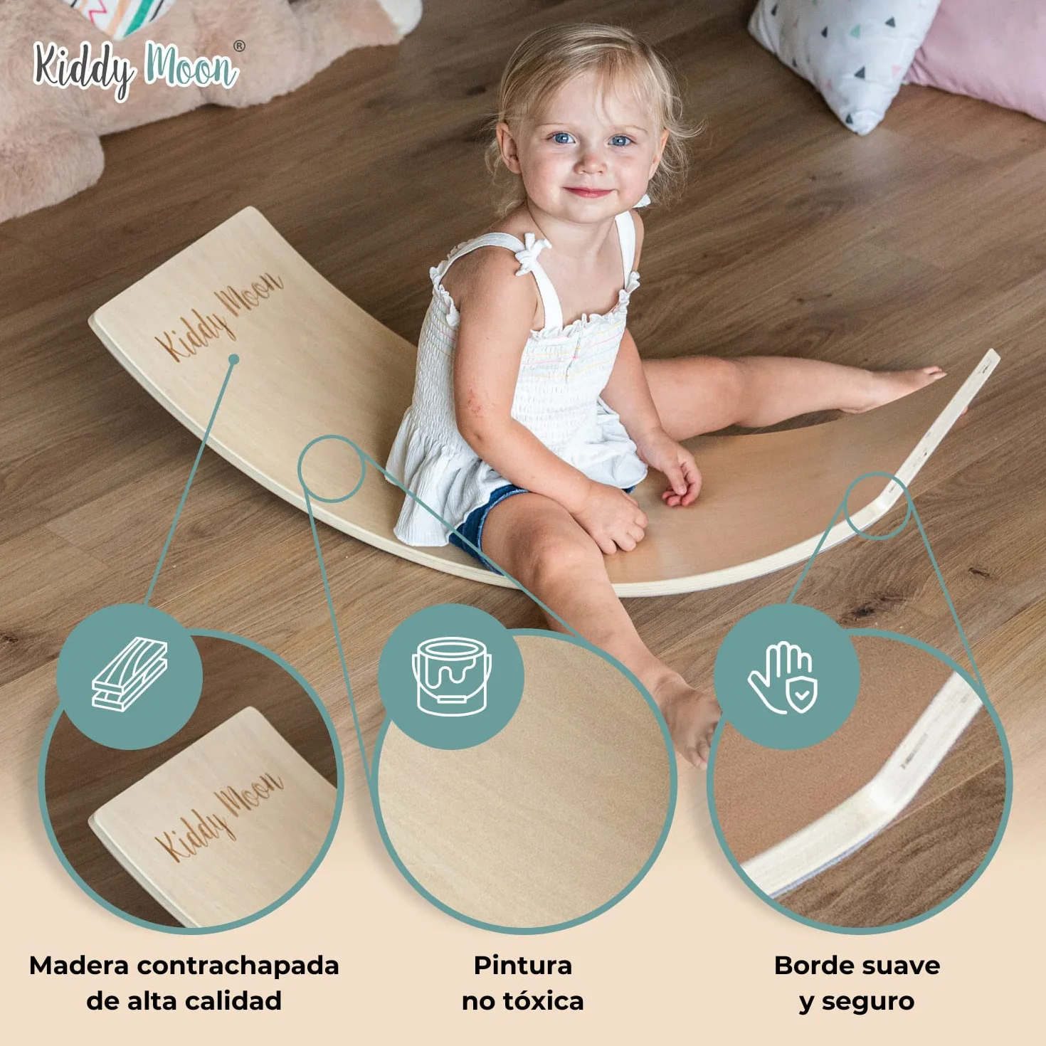 KiddyMoon Tabla De Equilibrio Para Niños Montessori BB-002