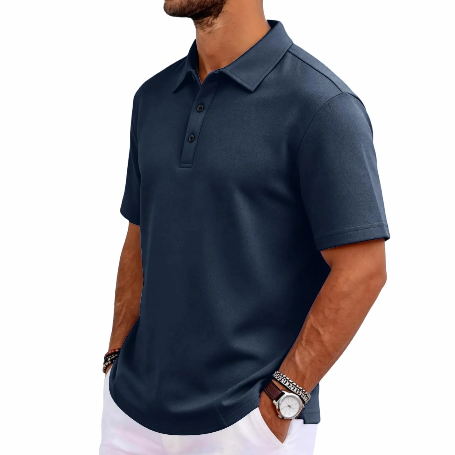 MOKBAY Camisetas Manga Corta Hombre Slim Fit Transpirable Deportivo Trabajo Casual