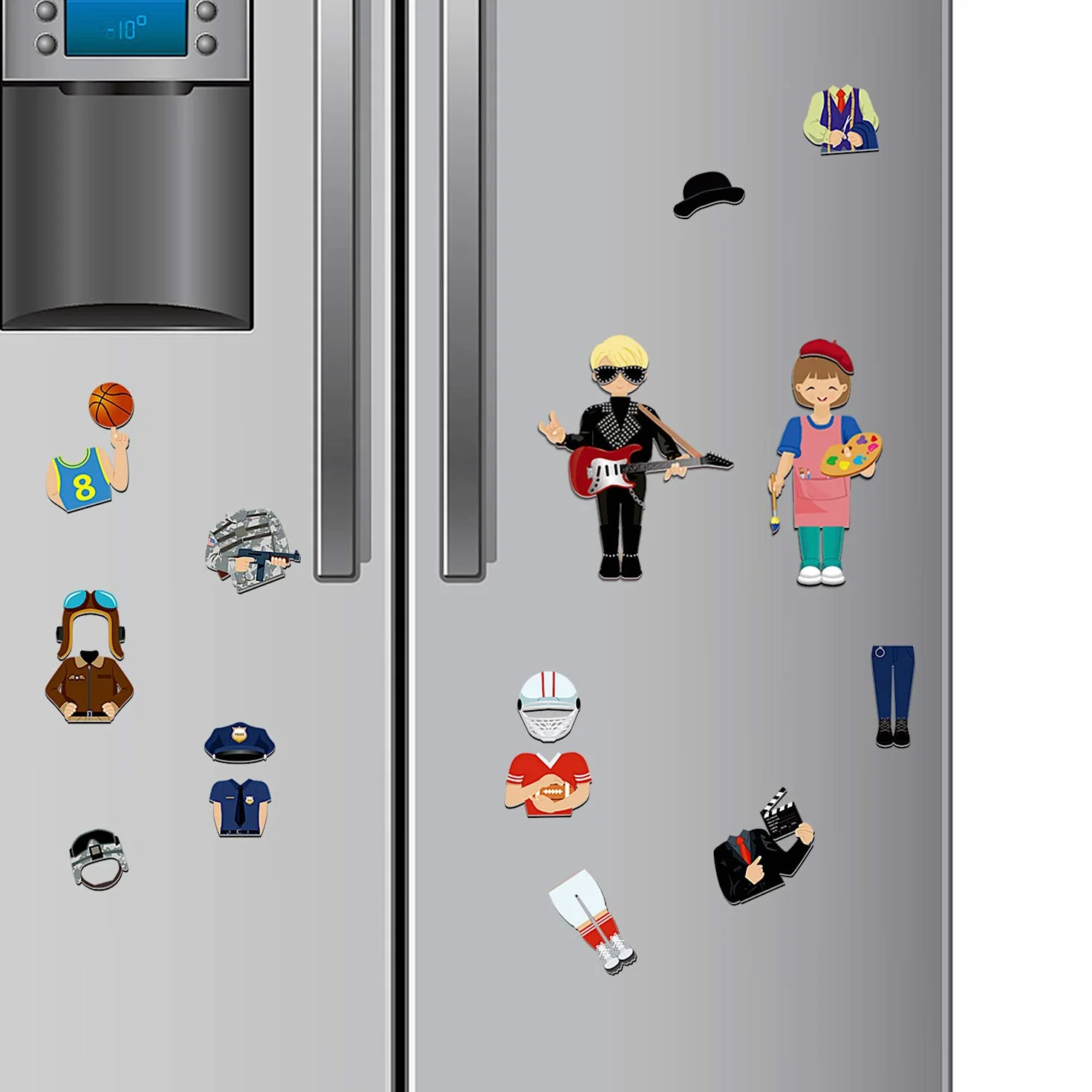 SpriteGru 56 Juego de muñecas magnéticas para Juegos de simulación con 21 Ocupaciones, Aprendizaje Preescolar