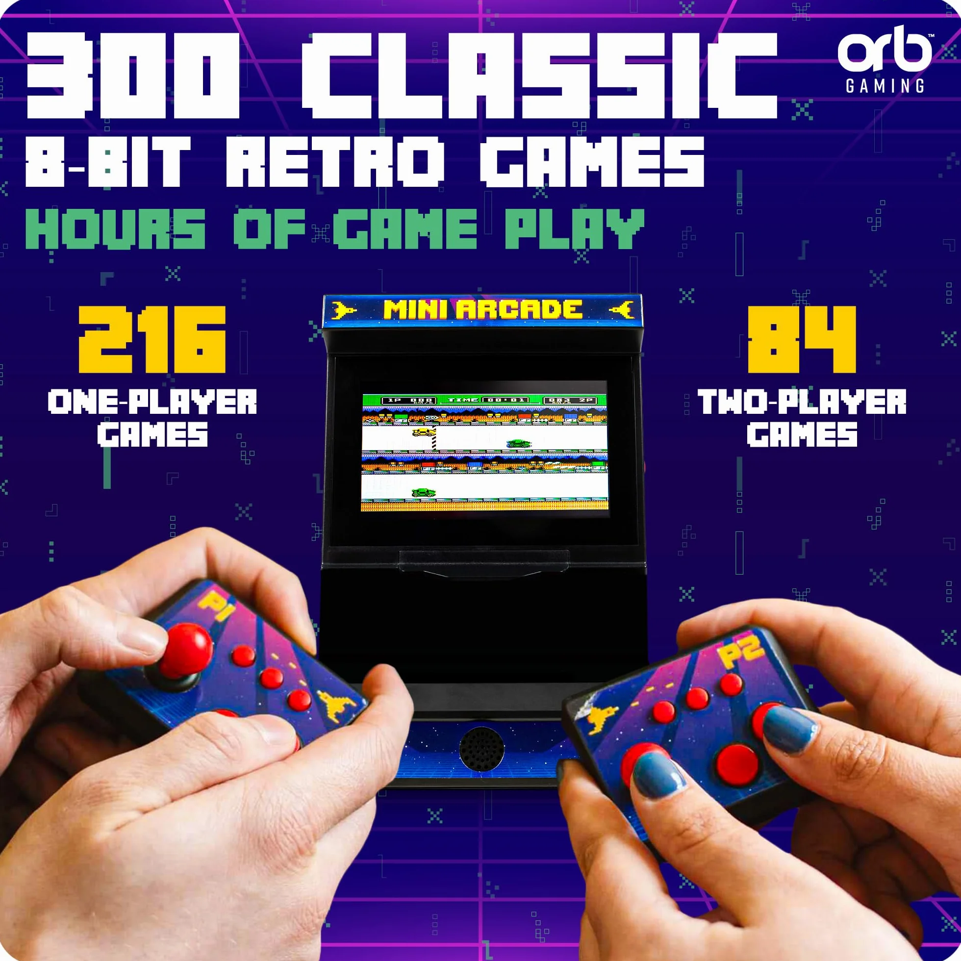 THUMBS UP Mini Arcade 2 Jugadores 300 Juegos 15Cm