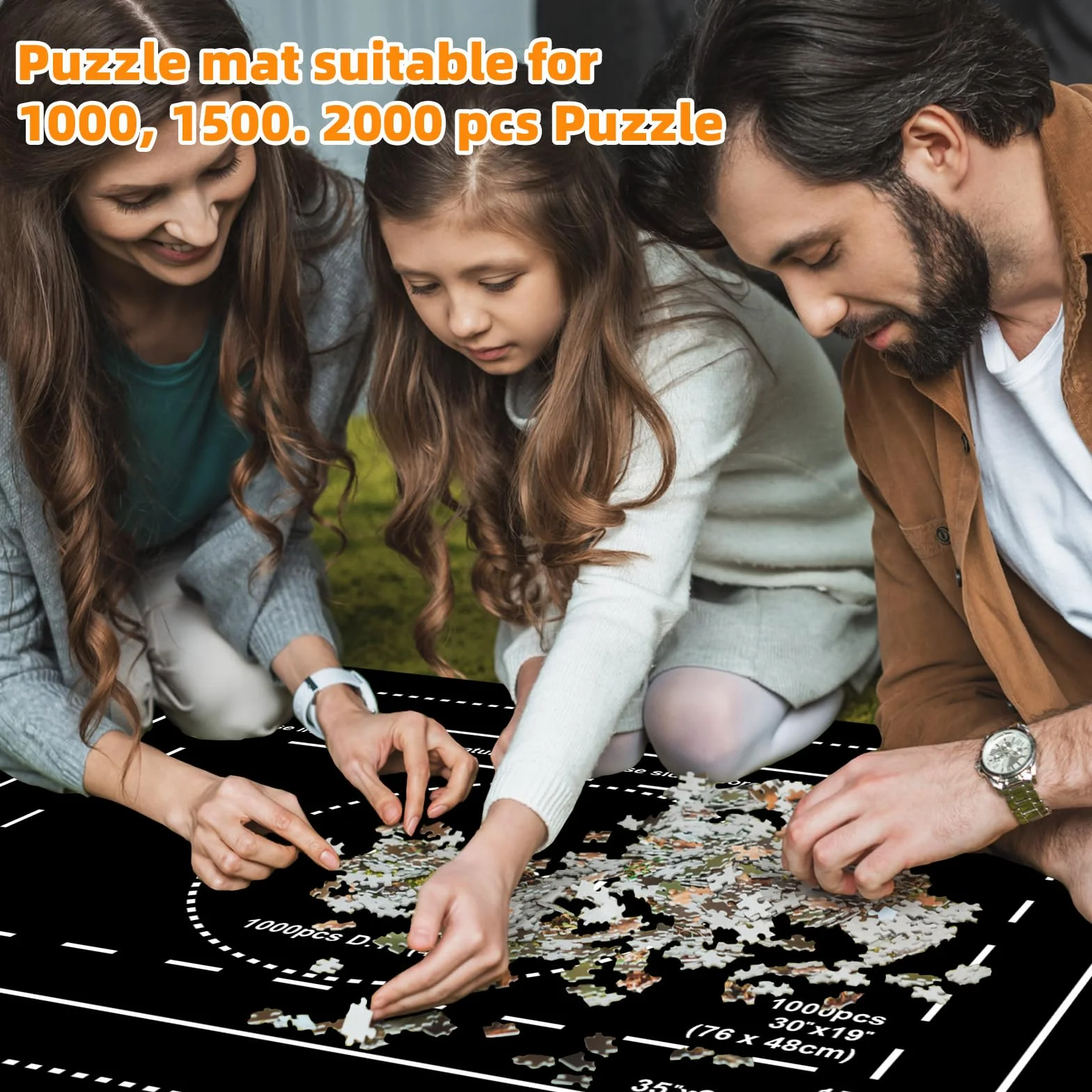 MOZOOSON Tapete Puzzle, Puzzle Mat Roll para Puzzle 1000 2000 Piezas para Adultos Niños, Fieltro Puzzles Tapete, Jigsaw Puzzle Roll Pad, Accesorio para Guardar los Puzzles