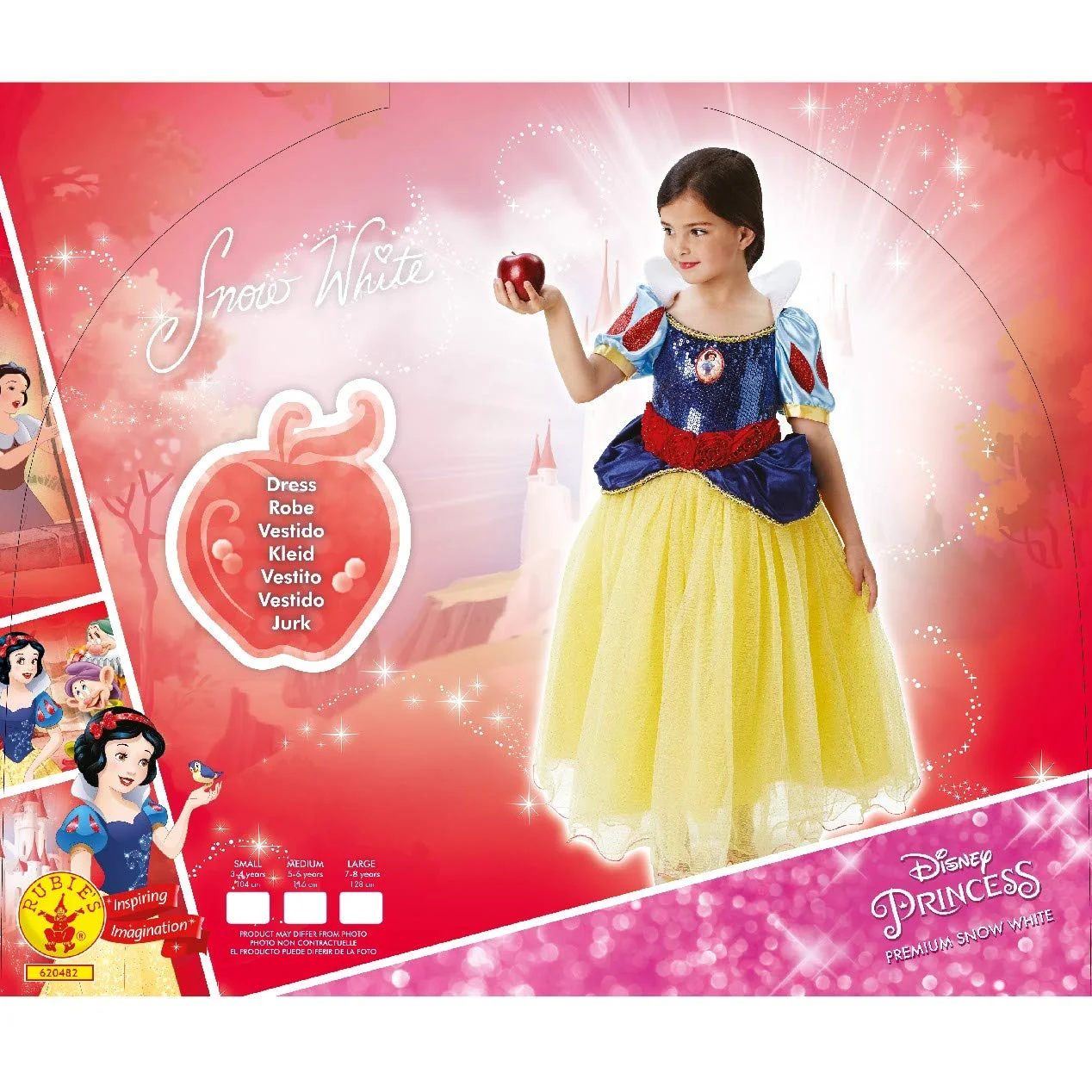 Rubies Princesa Disney Disfraz Blancanieves Premium Inf Multicolor, L (7-8 años) 620482