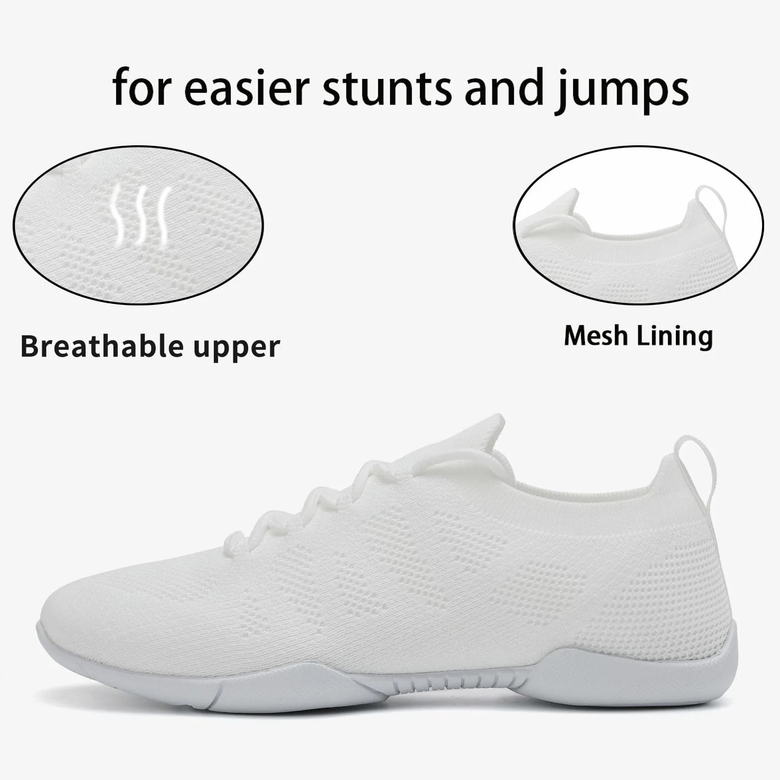 Zapatillas Cheerleader para Mujeres y Niñas Zapatos de Animadoras con Cordones Entrenamiento Yoga