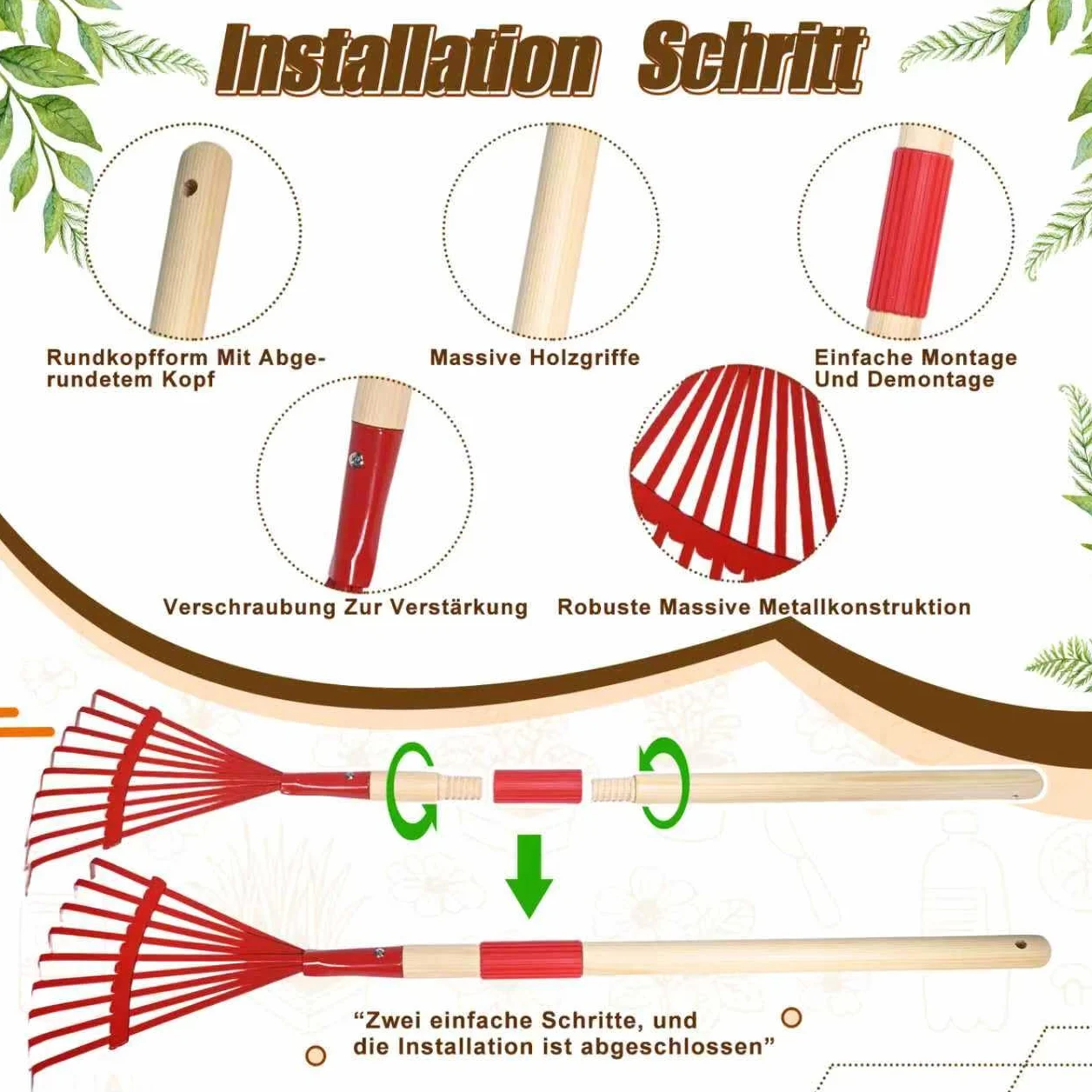 Carretilla para Niños, 13pcs Carretilla Niño Set Jardinería, Juego Herramientas de Jardín para Infantil con Pala, Escoba, Rastrillo y Rastrillo de Hojas, Pulverizador Juguetes de Arena Exterior (B)