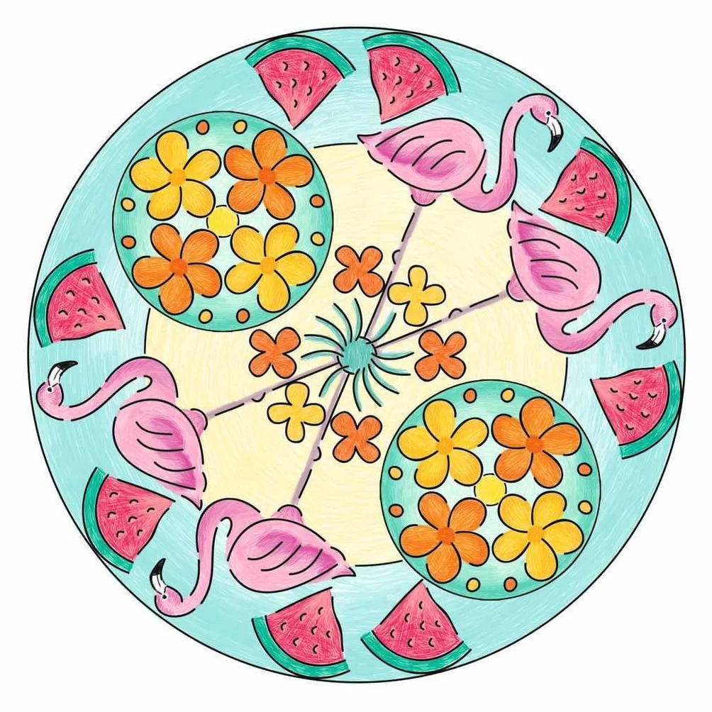 Ravensburger - Mandala Midi Flamingo e Friends 28518