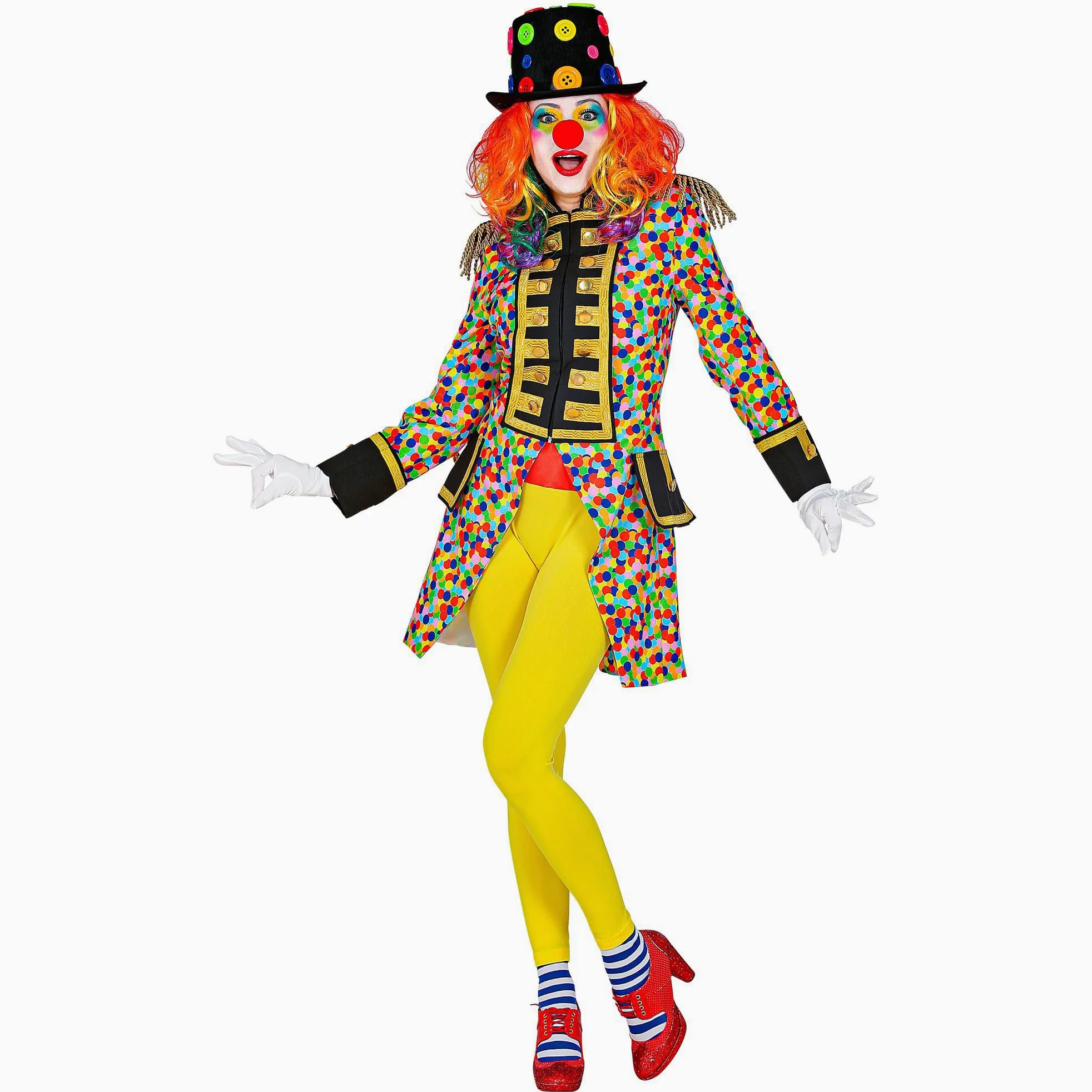 W WIDMANN MILANO Party Fashion - disfraz desfile frac, arco iris, CSD, director de circo, uniforme de guardia, payaso, corista, disfraz de carnaval