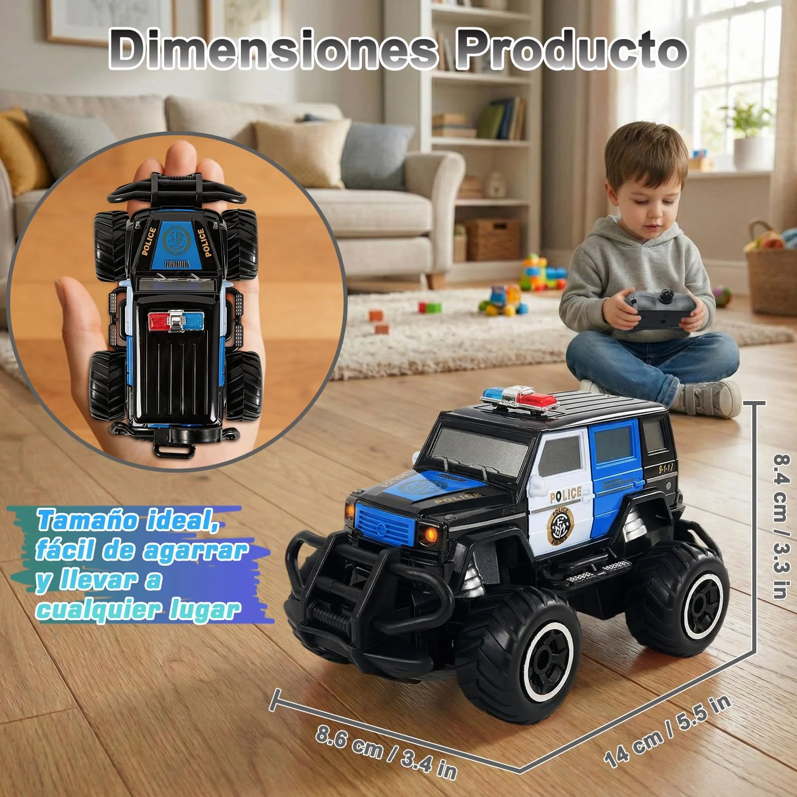 Pup Go Coche Teledirigido para Niños 3+ Años, Niños, Rápido RC Coche de Juguete, Coche Radiocontrol Coche de Policía Niña, Radio Control de Coches Juegos Regalos Cumpleaños